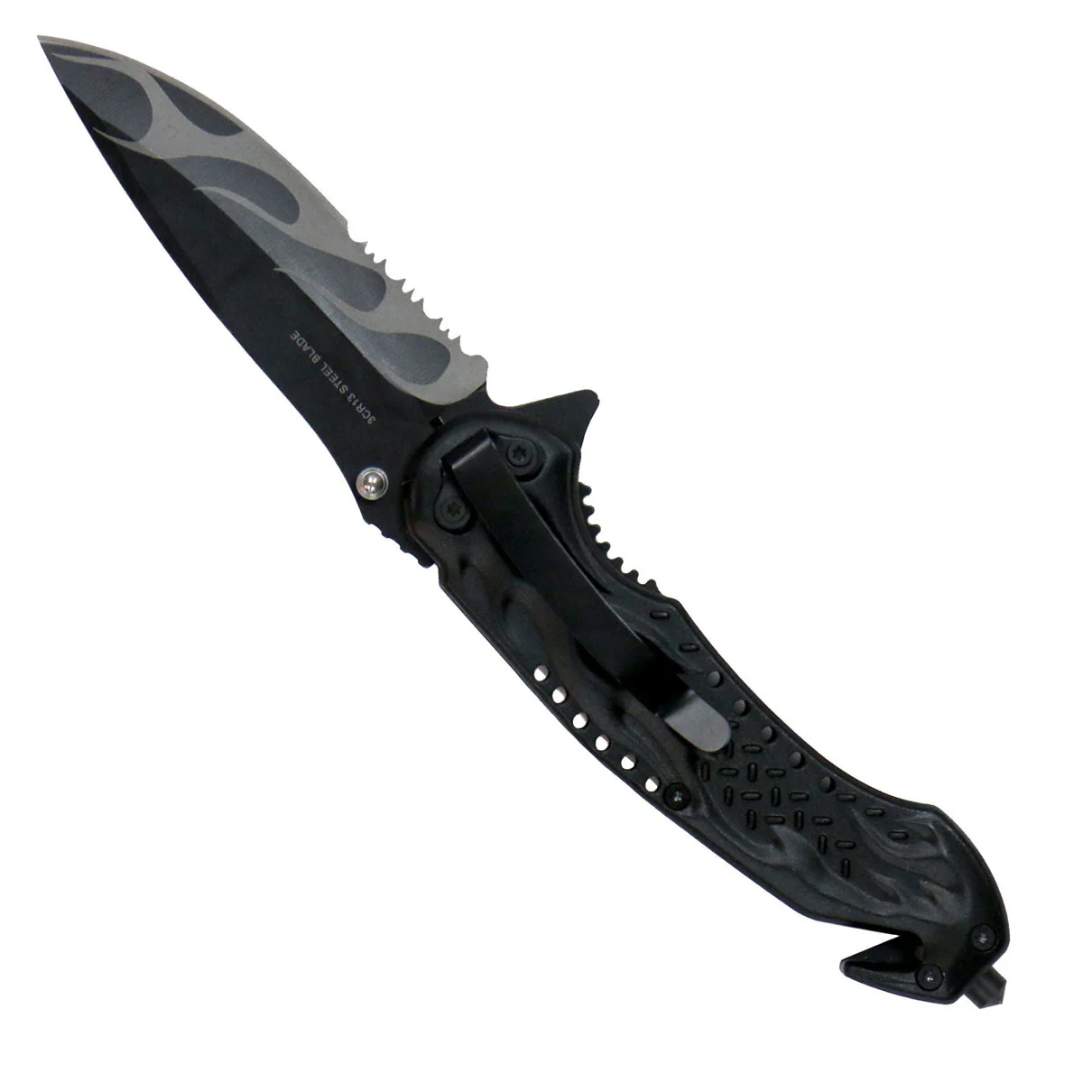 Hot Leathers KNA1134 Gold Flaming Skull 3.5 Folding Knife - Image 3