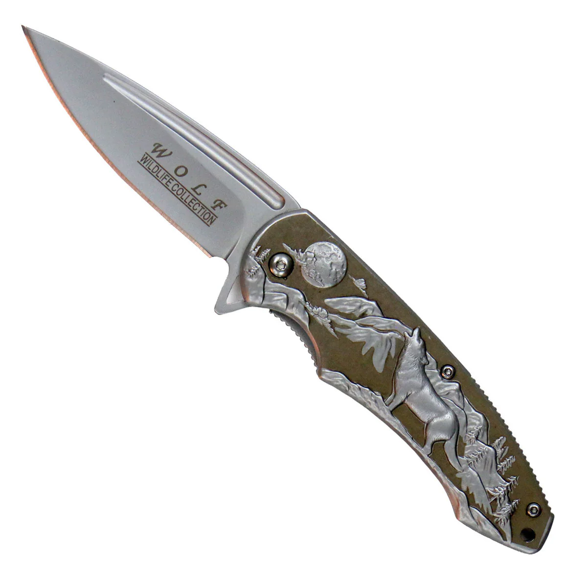 Hot Leathers KNA1135 Wolf Folding 3.5 Inch Knife - Image 2