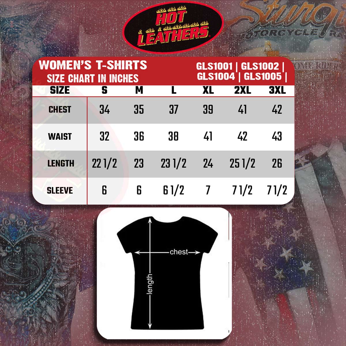 Hot Leathers Ladies Sturgis Main Street Fitted 3D All Over Printed T-Shirt GLS1004 - Image 5