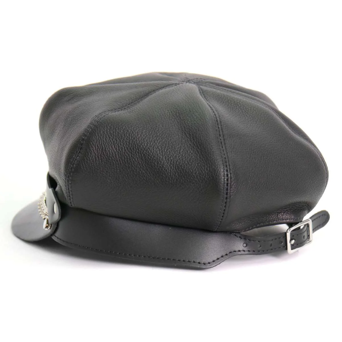 Hot Leathers Leather Section Pie Top Leather Cap LHA2006 - Image 4