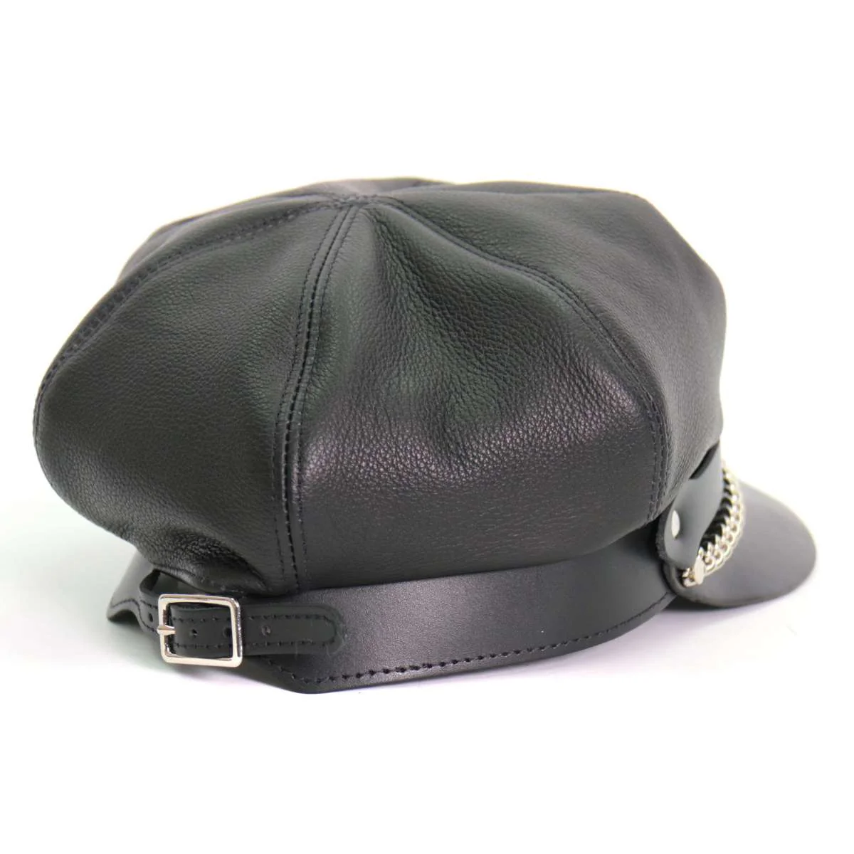 Hot Leathers Leather Section Pie Top Leather Cap LHA2006 - Image 6