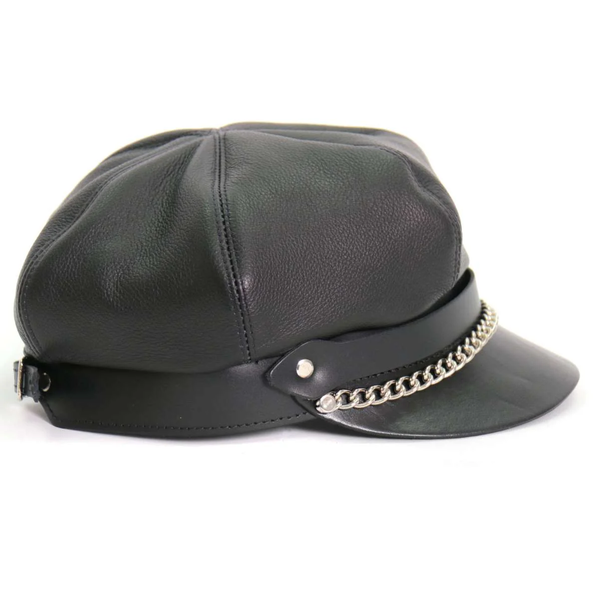 Hot Leathers Leather Section Pie Top Leather Cap LHA2006 - Image 7