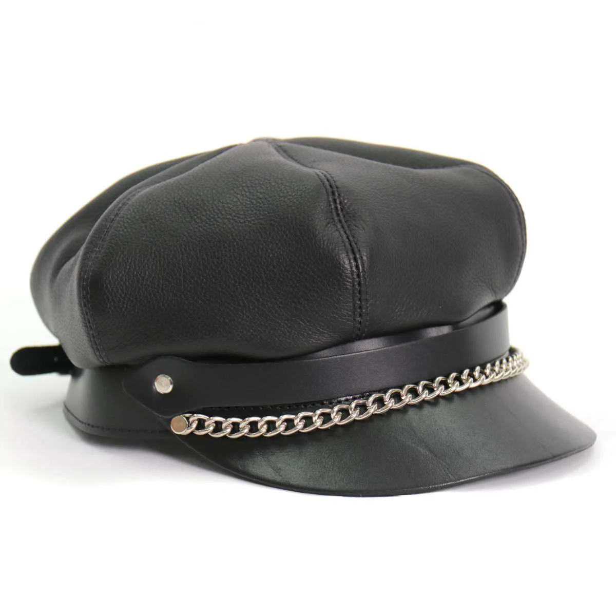 Hot Leathers Leather Section Pie Top Leather Cap LHA2006 - Image 8