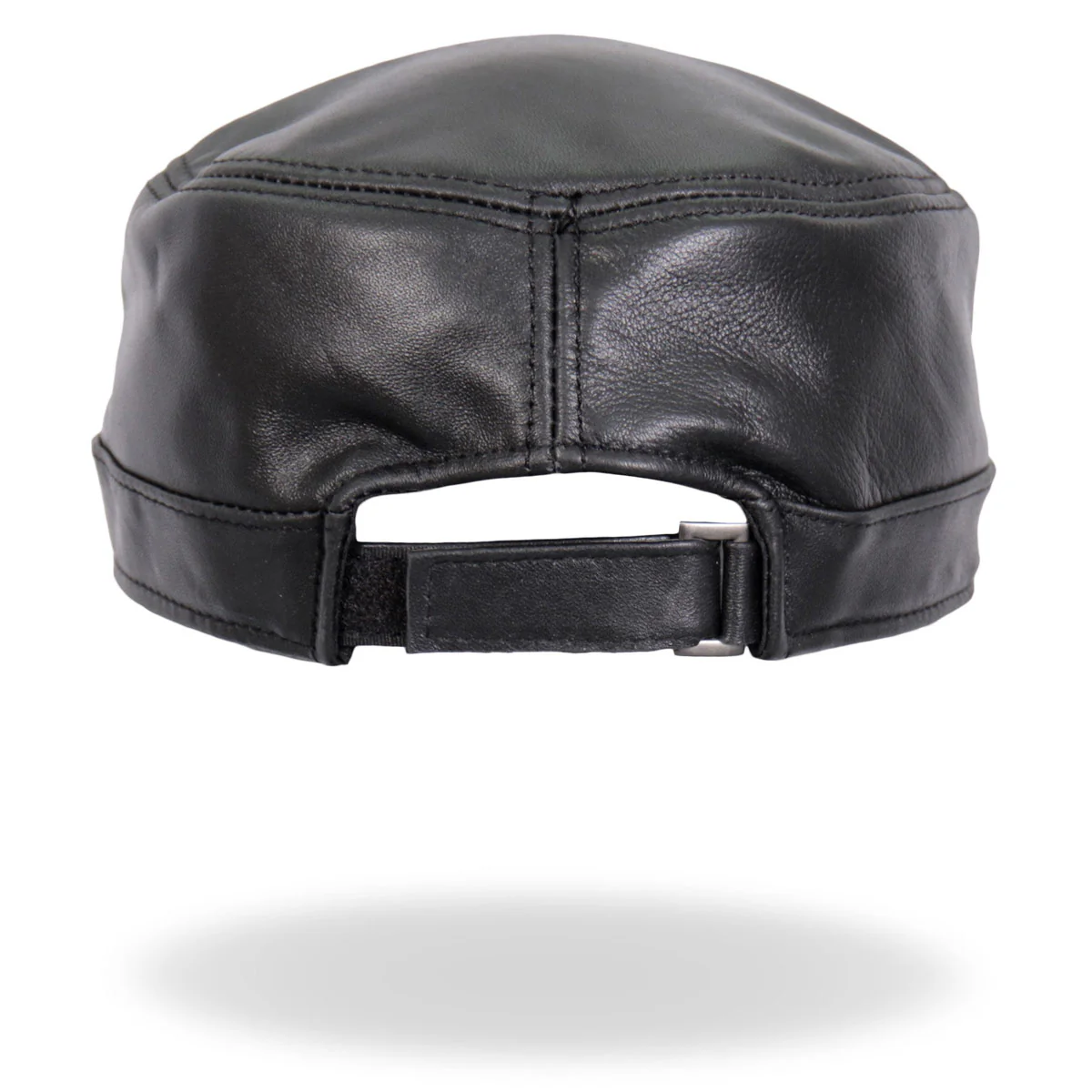 Hot Leathers LHA2007 Black Leather Cadet Cap - Image 5