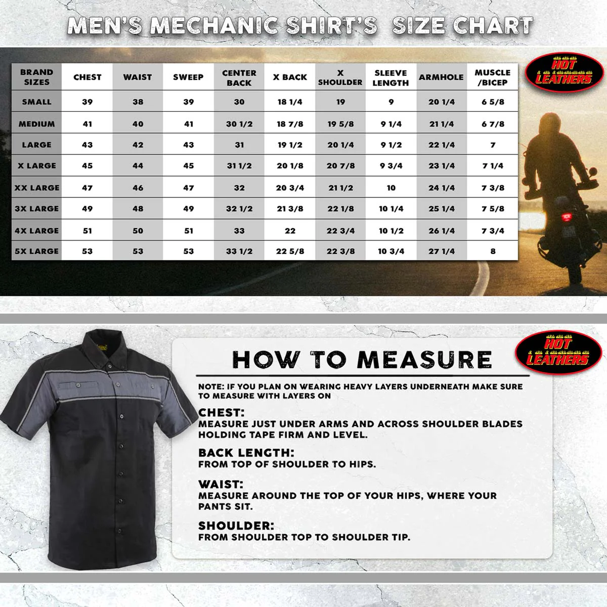 Hot Leathers GMM1006 Men's 2 Tone Stripe Black and Gray Button Up Heavy-Duty Work Shirt for | Classic Mechanic Work Shirt - Image 3