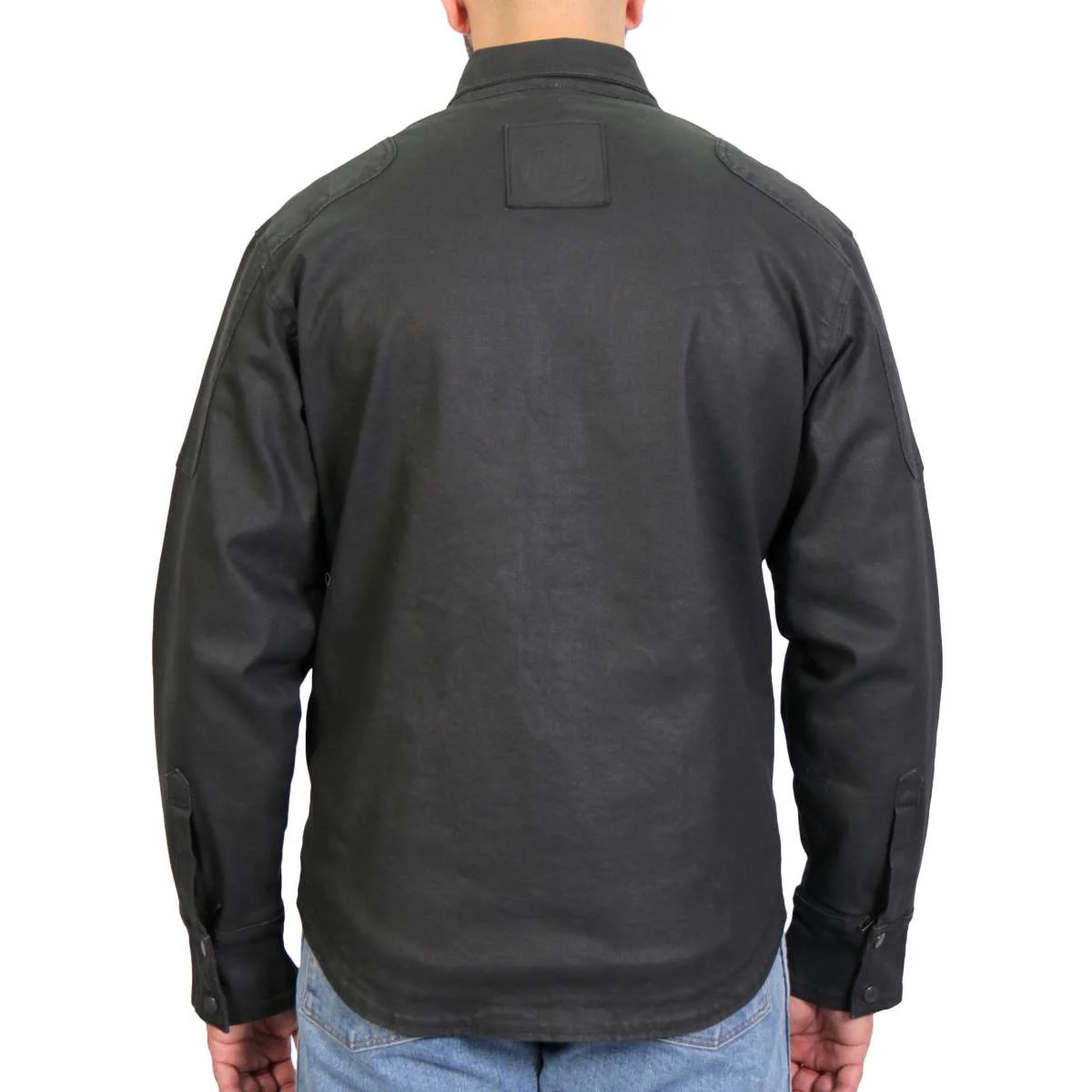 Hot Leathers JKM6003 Men's Black Waxed Cotton Concealed Carry Motorcycle Casual Shirt Jacket - Image 2