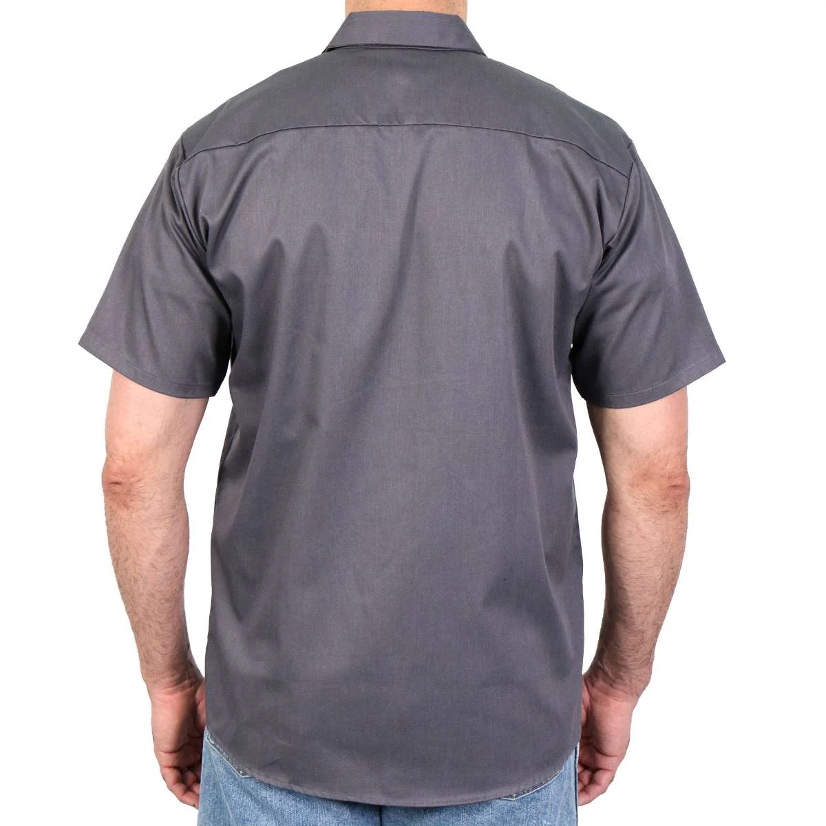Hot Leathers GMM1010 Men's Mechanic Charcoal Button Up Heavy-Duty Work Shirt for | Classic Mechanic Work Shirt - Image 5