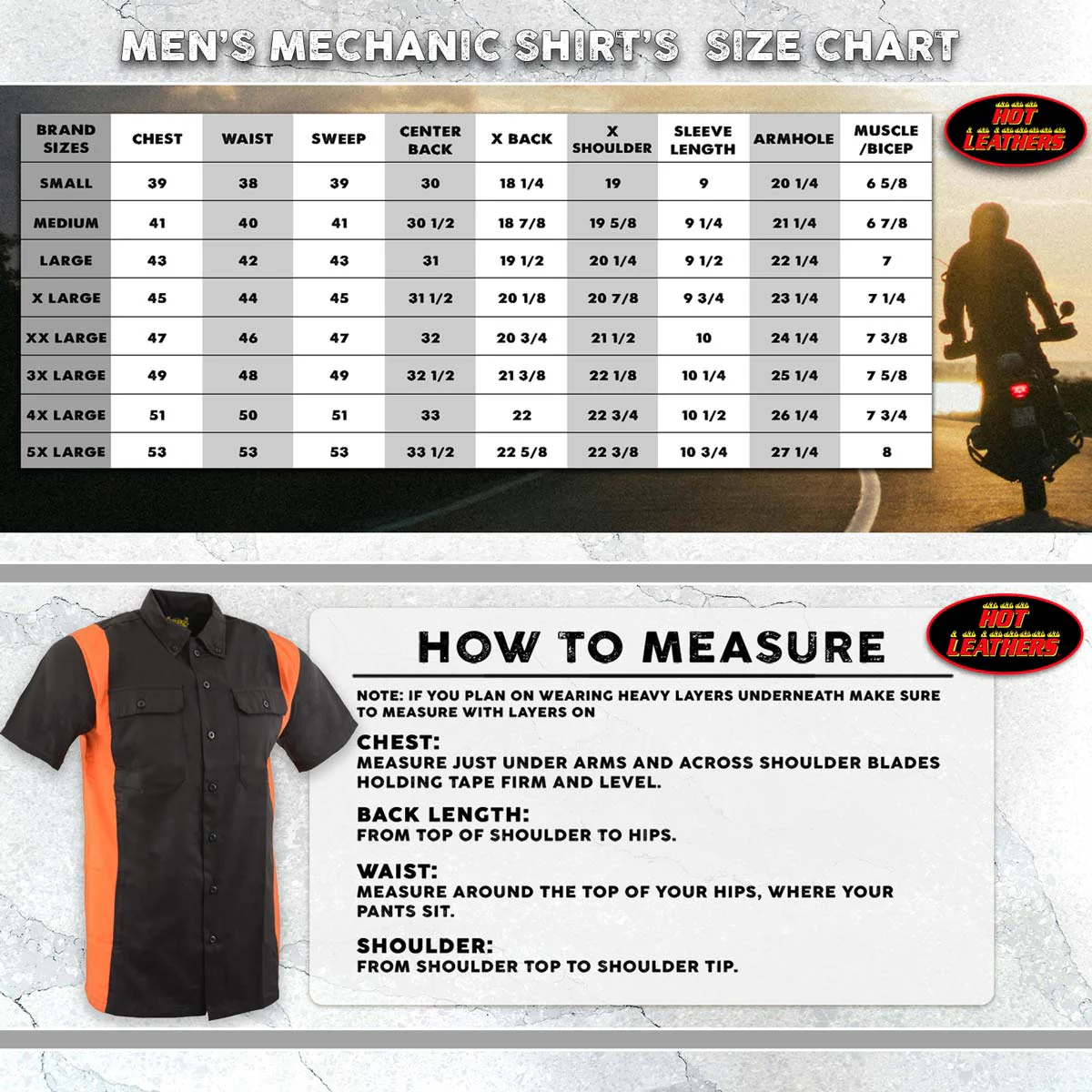 Hot Leathers GMM1003 Men's Mechanics 2-Tone Sides Button Up Heavy-Duty Work Shirt for | Classic Mechanic Work Shirt - Image 3