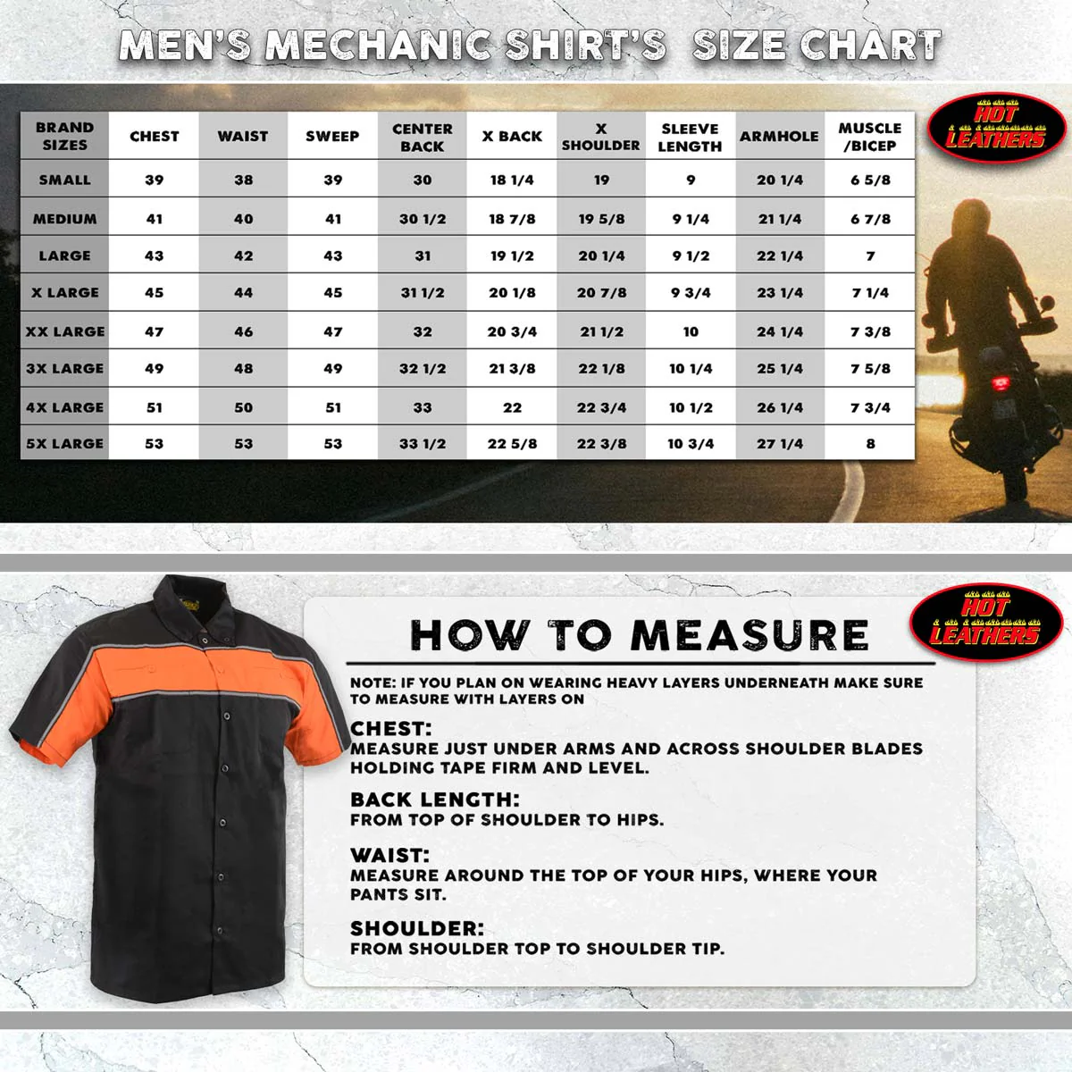 Hot Leathers GMM1004 Men's Mechanics 2-Tone Sides Button Up Heavy-Duty Work Shirt for | Classic Mechanic Work Shirt - Image 3