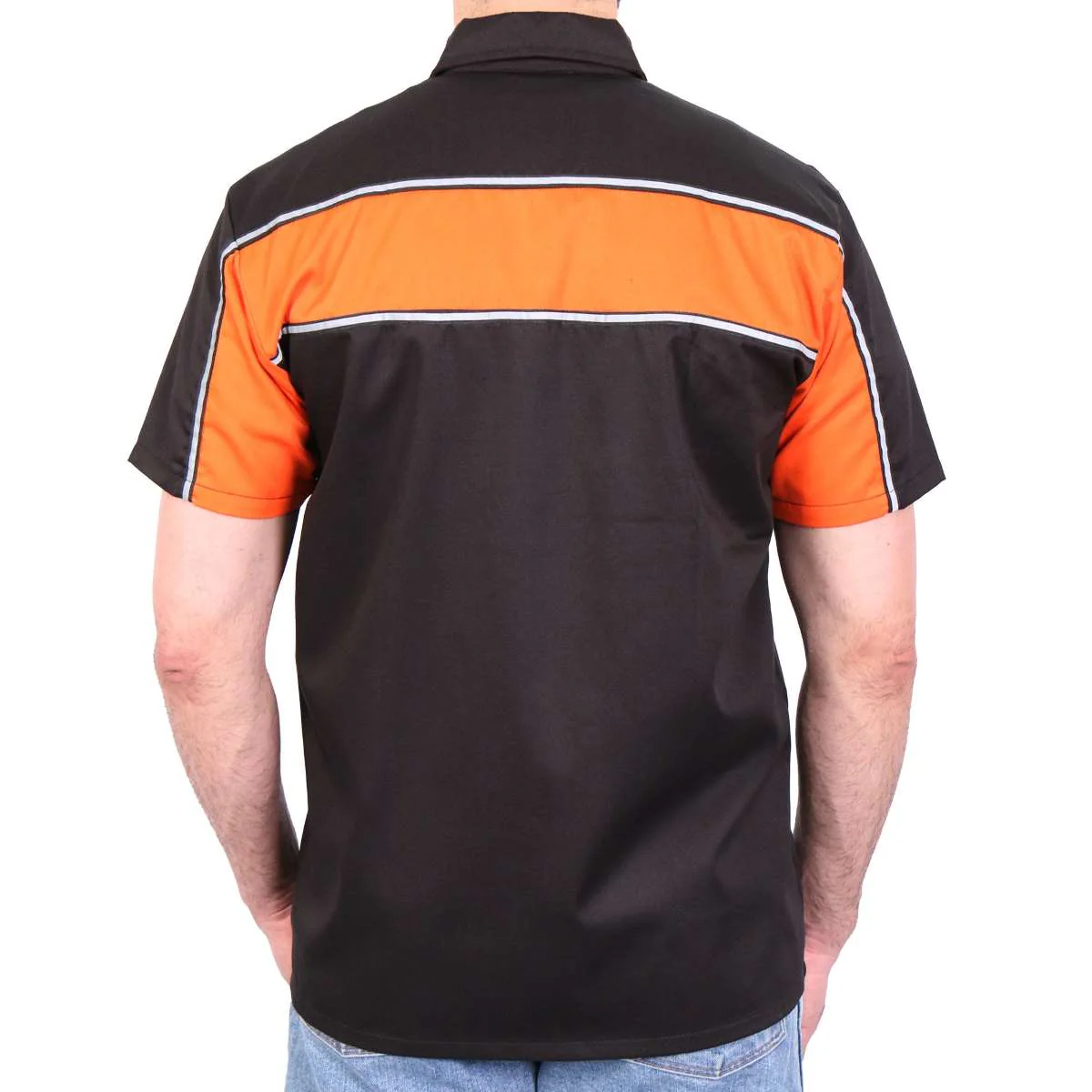 Hot Leathers GMM1004 Men's Mechanics 2-Tone Sides Button Up Heavy-Duty Work Shirt for | Classic Mechanic Work Shirt - Image 4