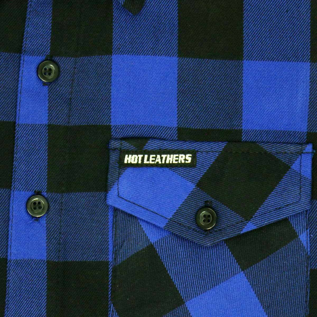 Hot Leathers FLM5208 Men's Sleeveless Fringe Blue and Black Flannel Shirt - Image 4