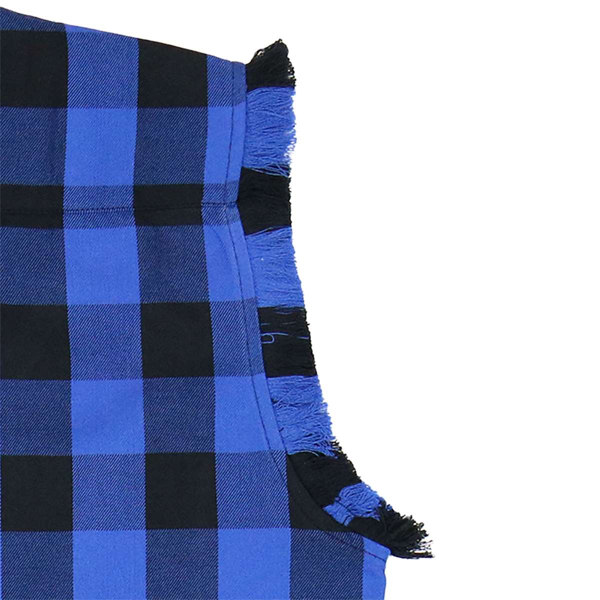 Hot Leathers FLM5208 Men's Sleeveless Fringe Blue and Black Flannel Shirt - Image 5