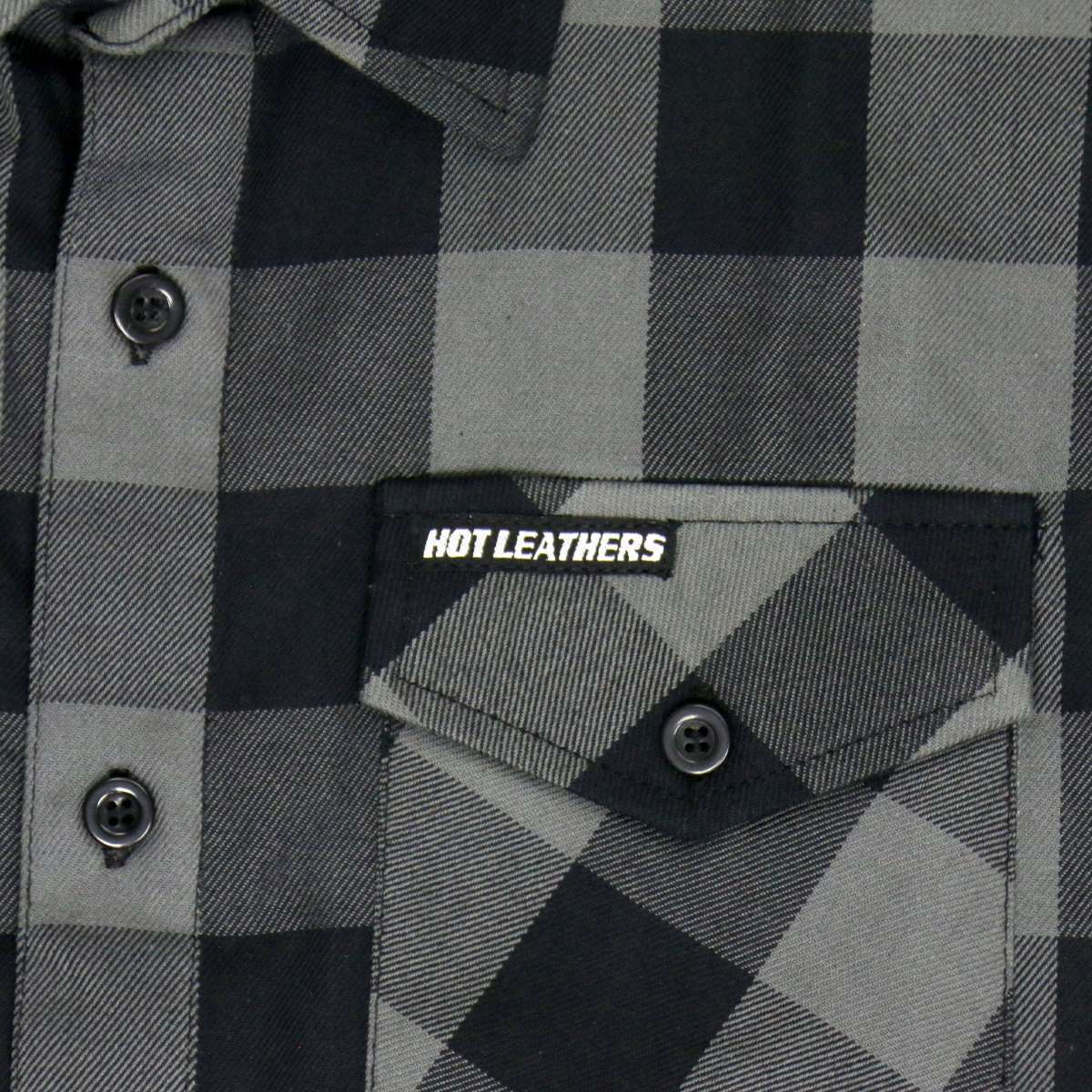 Hot Leathers FLM5203 Men's Sleeveless Fringe Grey and Black Flannel Shirt - Image 4