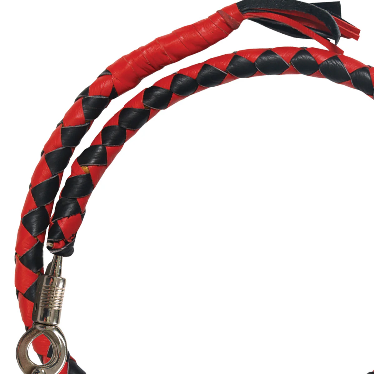 Hot Leathers MWH1102 ‘Get Back’ Genuine Red and Black Leather Whip - Image 2