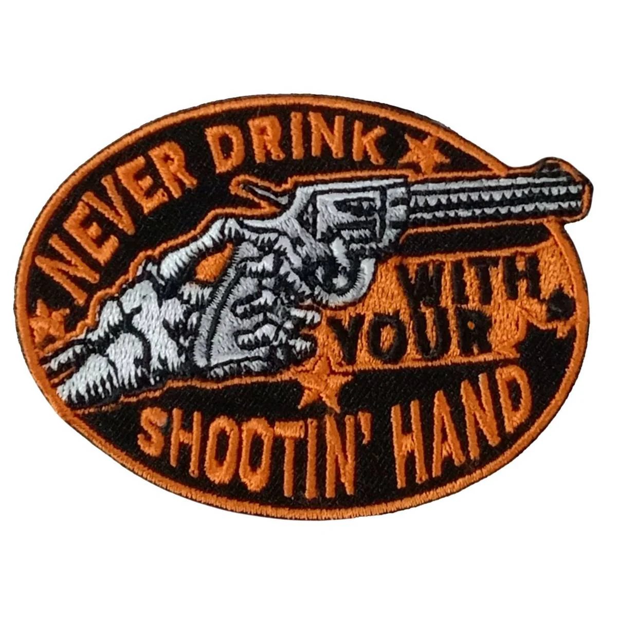 Hot Leathers Never Drink 3" X 2.5" Embroidered Patch PPW1246
