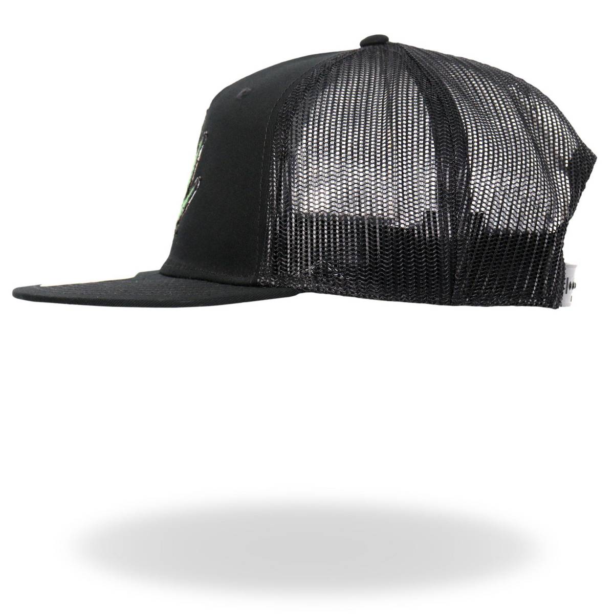 Hot Leathers Pot Leaf Skull Black Snapback Hat GSH2037 - Image 2