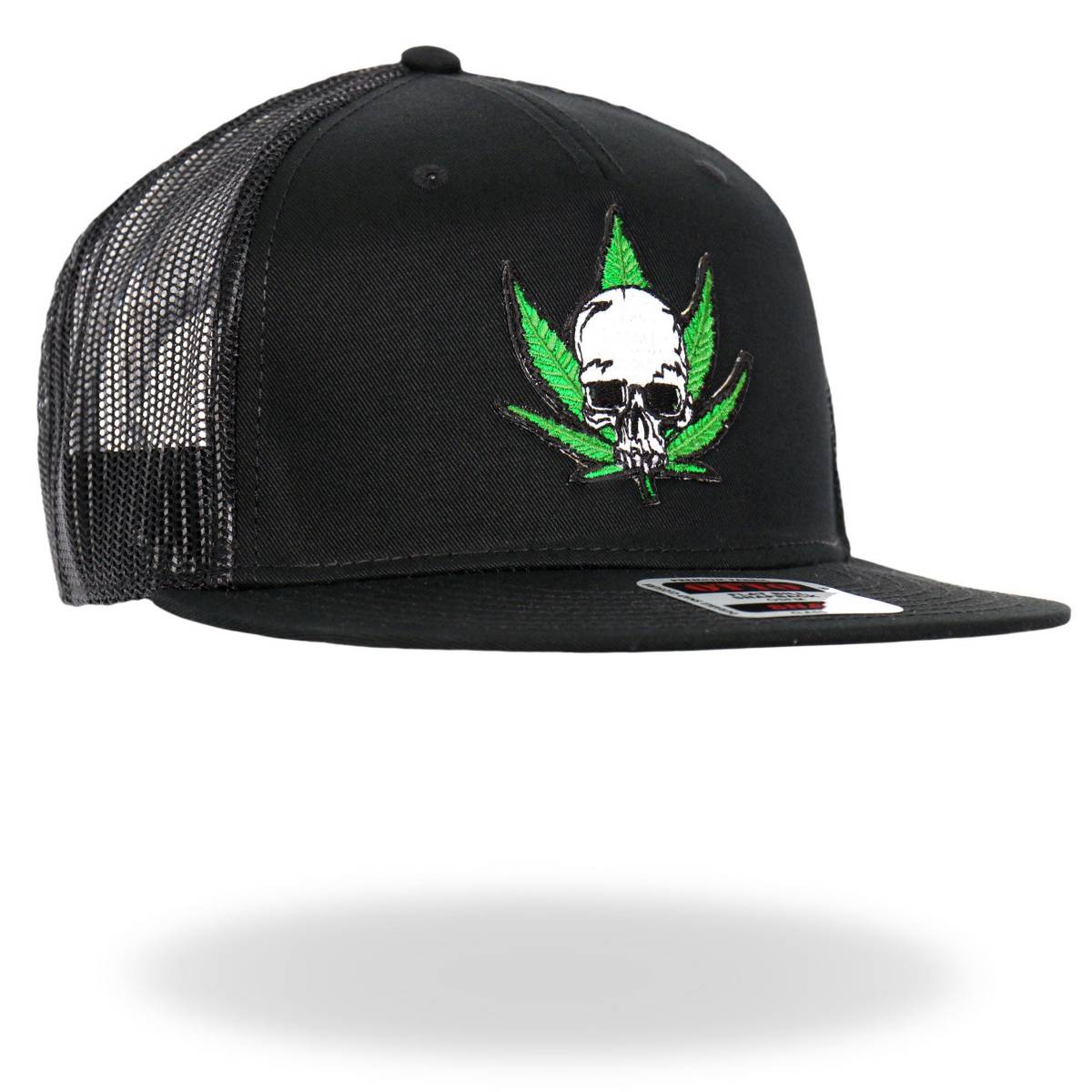 Hot Leathers Pot Leaf Skull Black Snapback Hat GSH2037 - Image 4