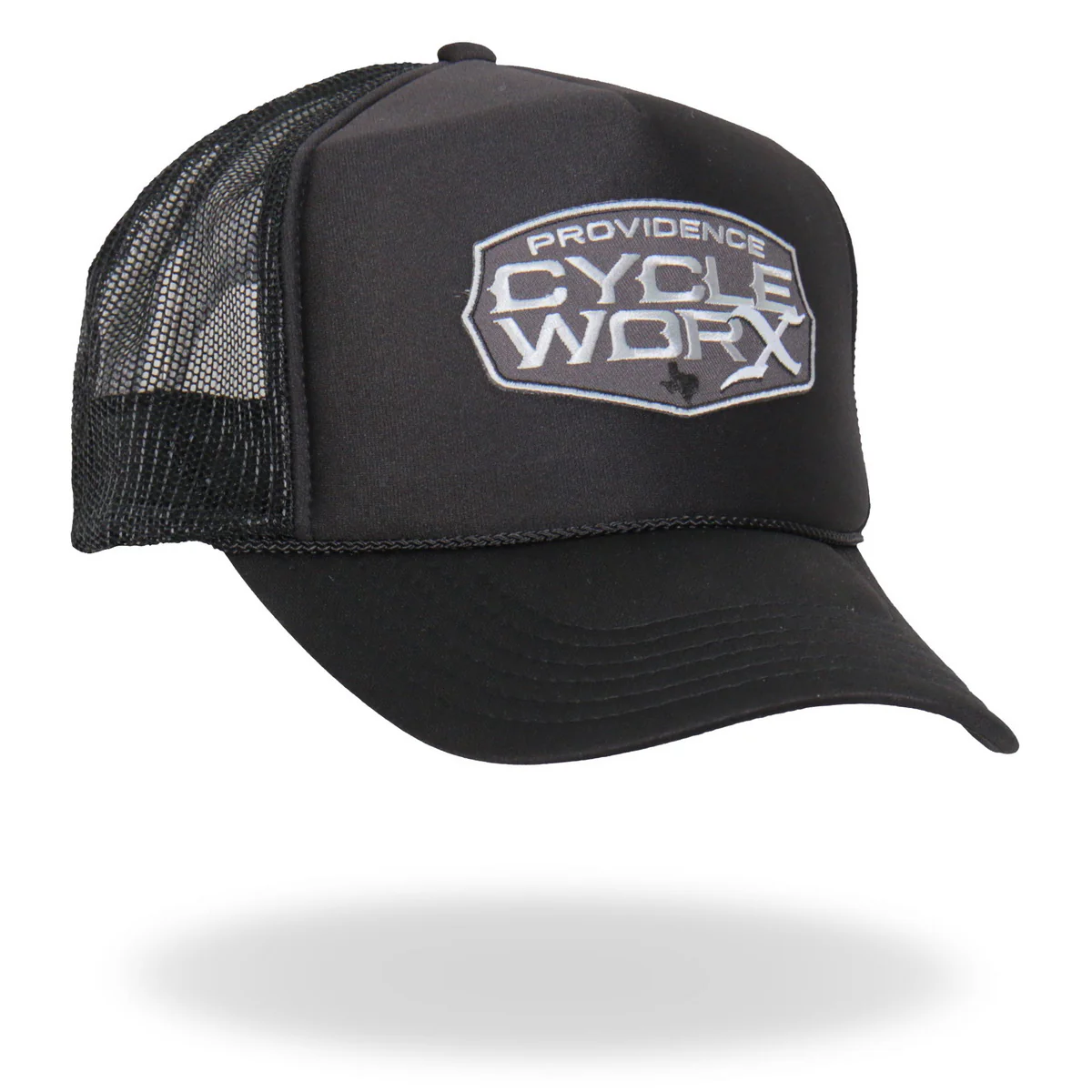 Hot Leathers PWA1006 Official Providence Cycle Worx Gray Patch Snapback Trucker Hat - Image 5