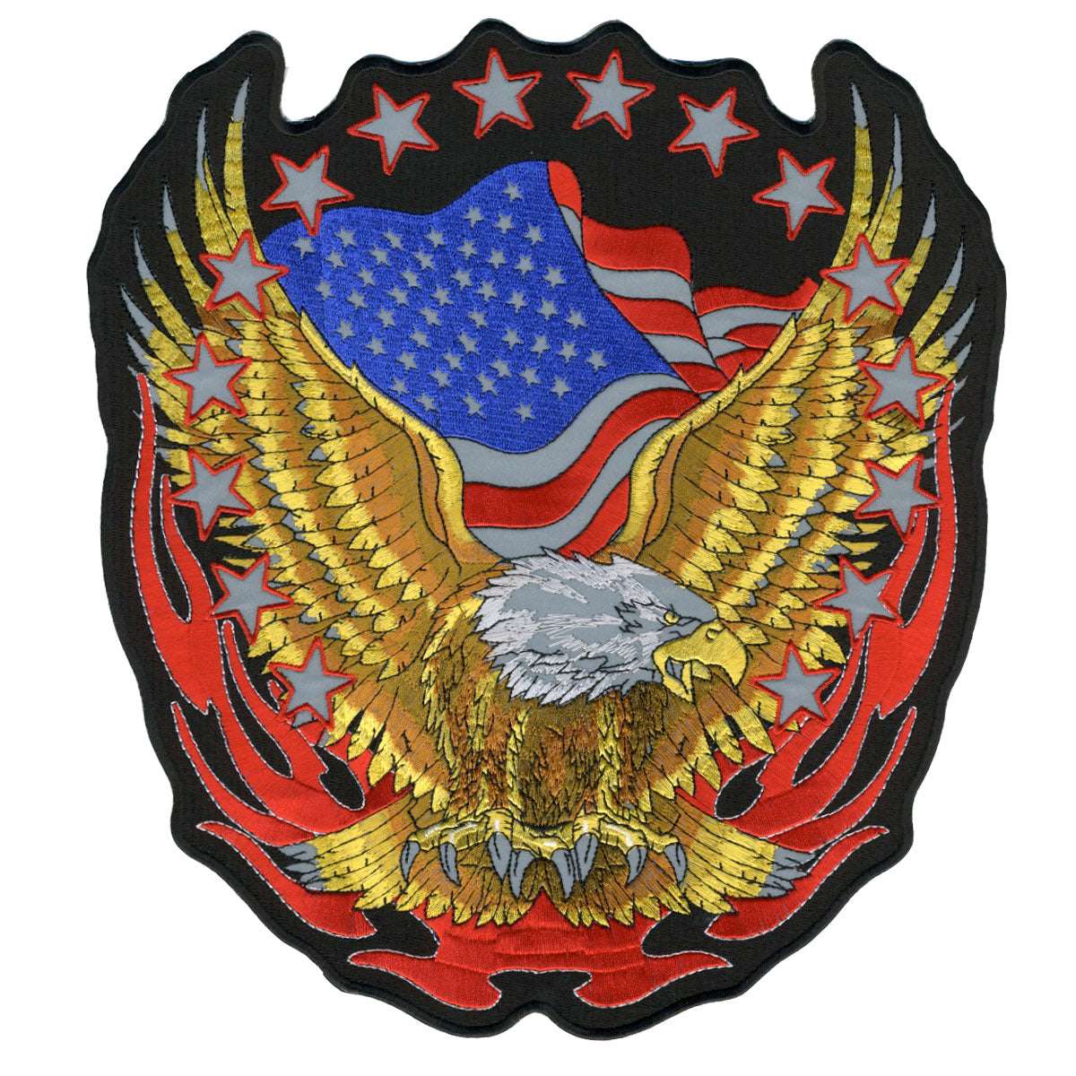 Hot Leathers Reflective Eagle 10" x 12" Patch PPB1189