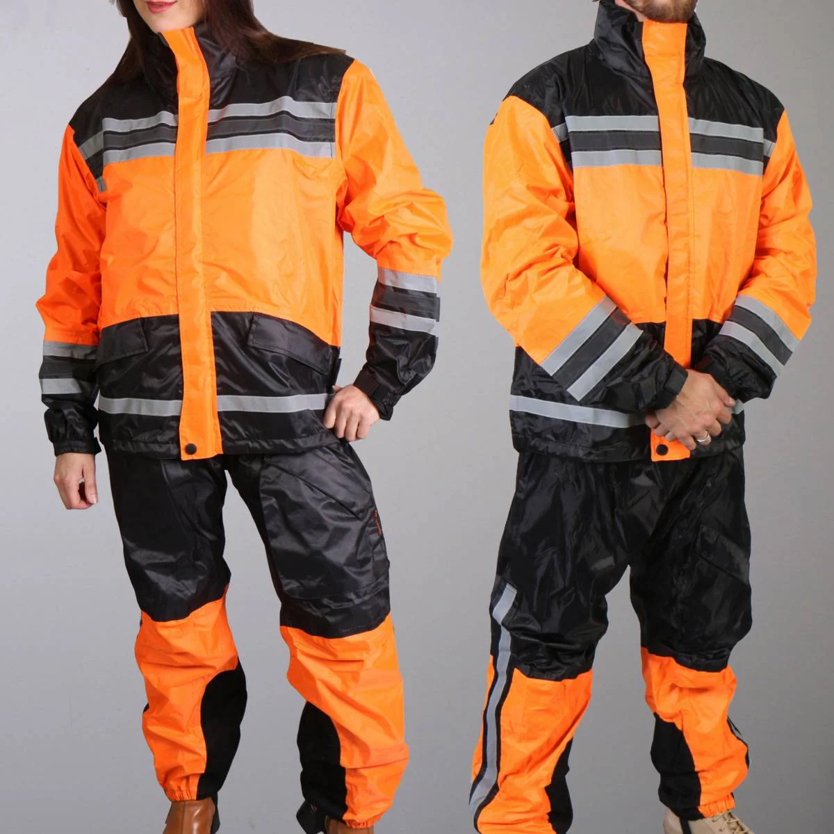 Hot Leathers RGU1004 Orange and Black Unisex Waterproof Rain Suit - Image 2