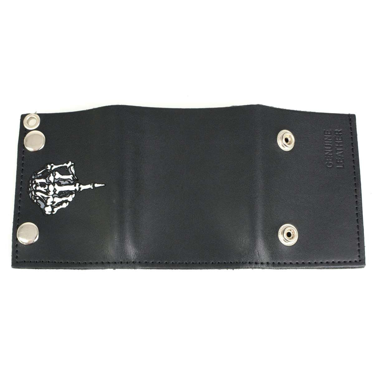 Hot Leathers Skeleton Finger Trifold Wallet WLB1022 - Image 6