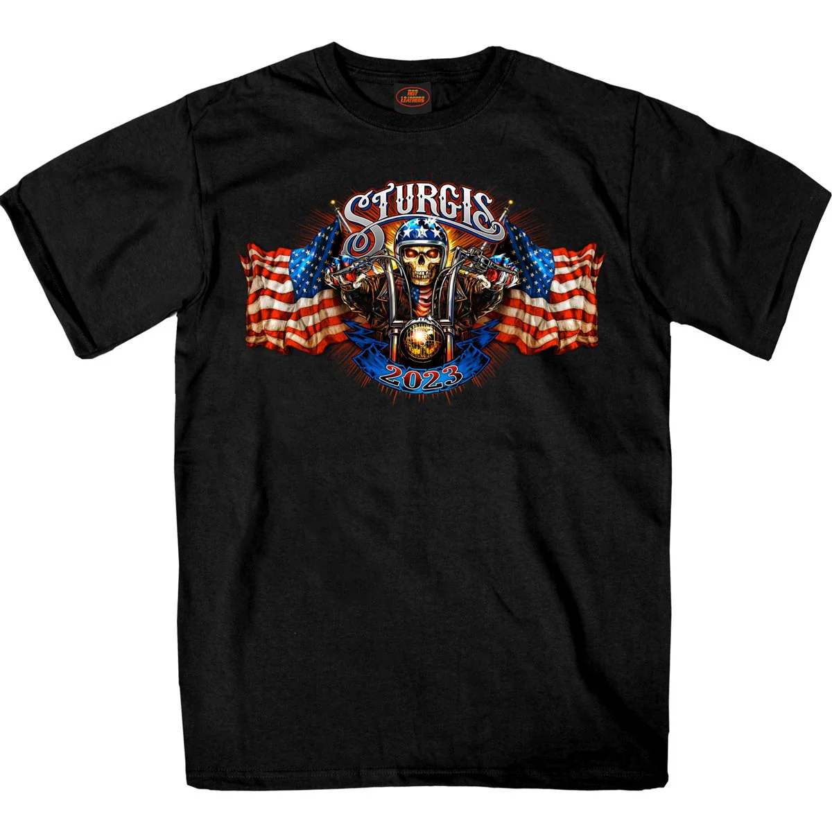 Hot Leathers SPB1067 Men’s Black 2023 Sturgis # 1 Design America T-Shirt - Image 2