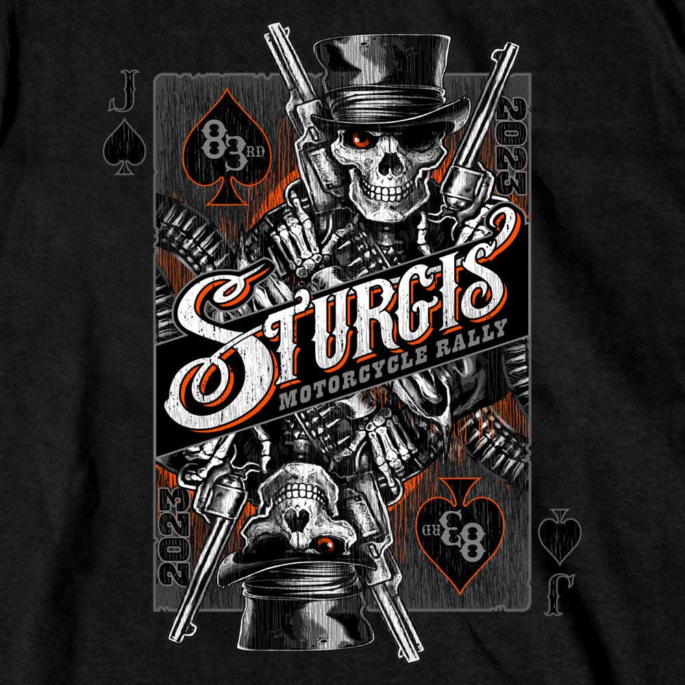 Hot Leathers SPB1072 Men’s Black 2023 Sturgis Gambler Short Sleeve T-Shirt - Image 3