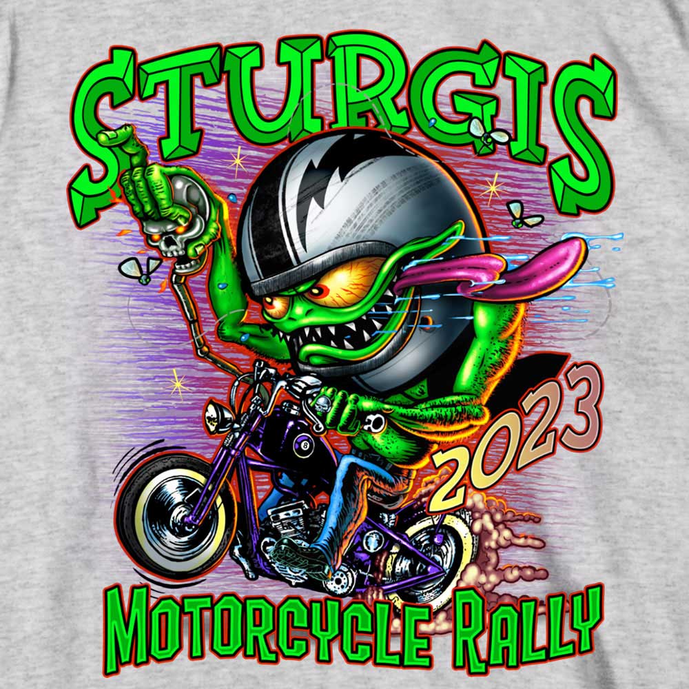 Hot Leathers SPB1080 Men’s Ash Sturgis 2023 Bobber Monster Short Sleeve T-Shirt - Image 2