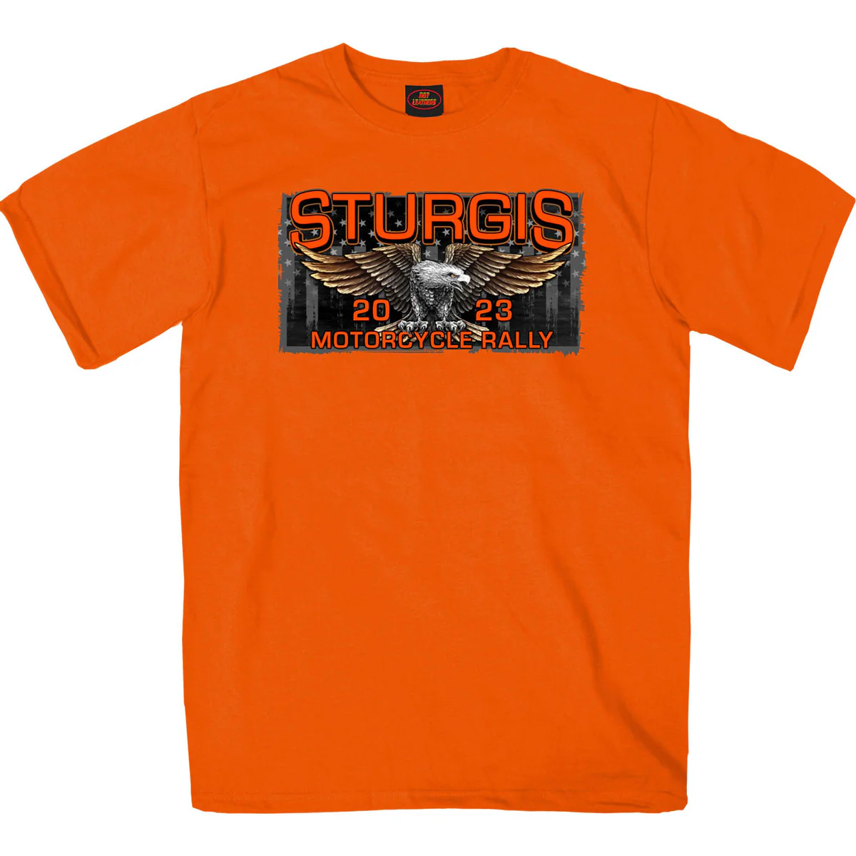 Hot Leathers SPB1083 Men’s Orange Sturgis 2023 Main Street T-Shirt - Image 4