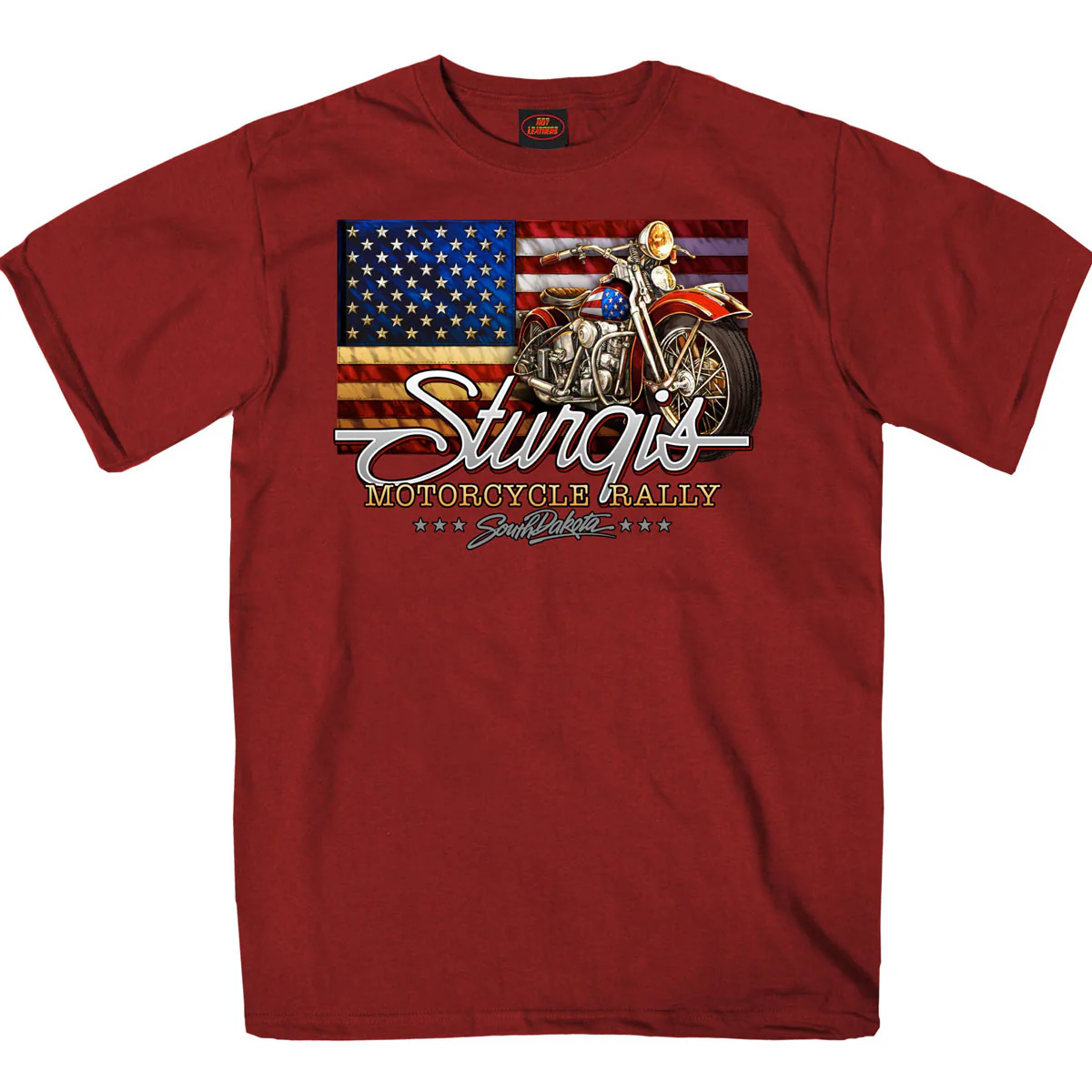 Hot Leathers SPB1096 Men’s Dark Red 2023 Sturgis Rushmore T-Shirt - Image 3