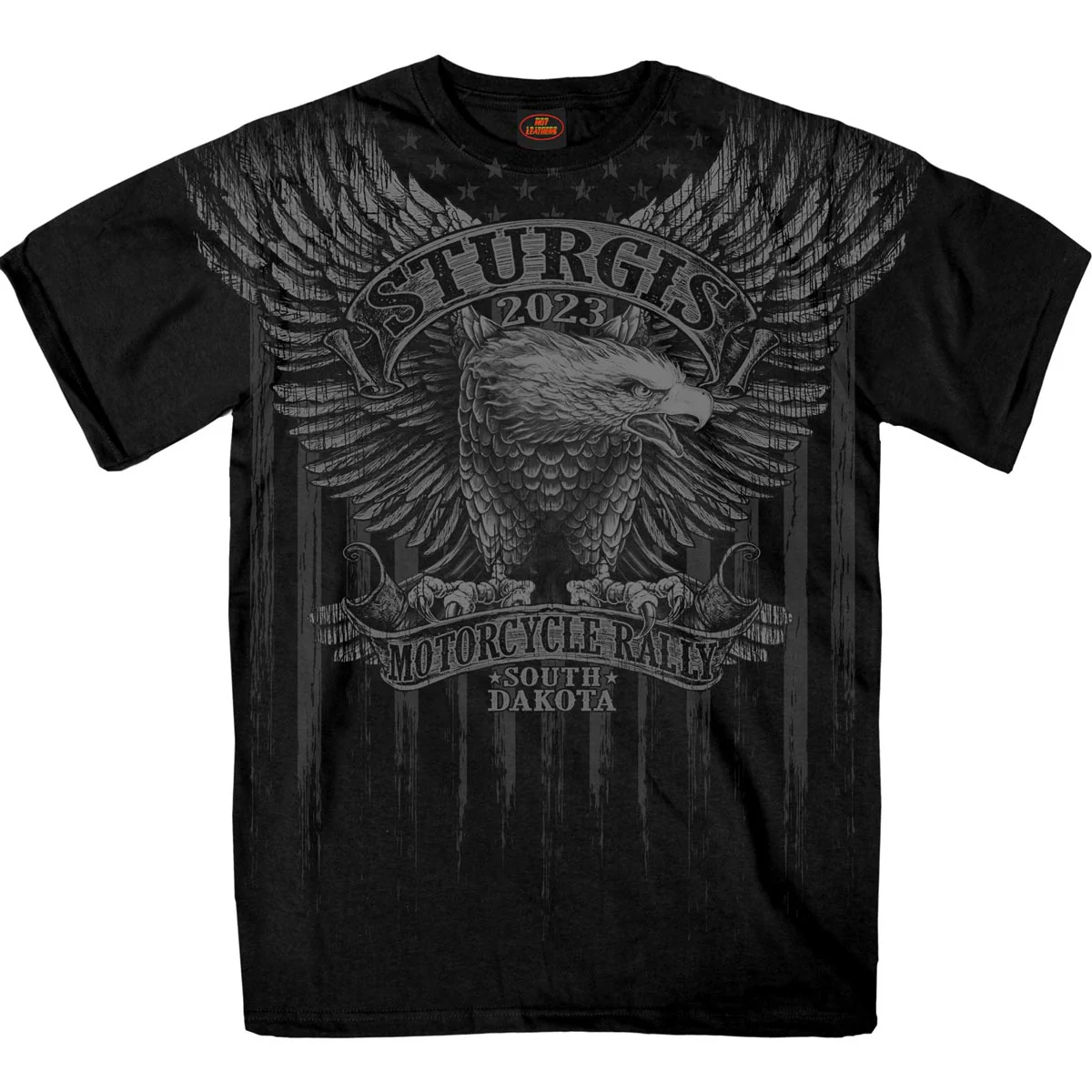 Hot Leathers SPB1099 Men’s Black 2023 Sturgis Upwing Jumbo Short Sleeve T-Shirt - Image 3