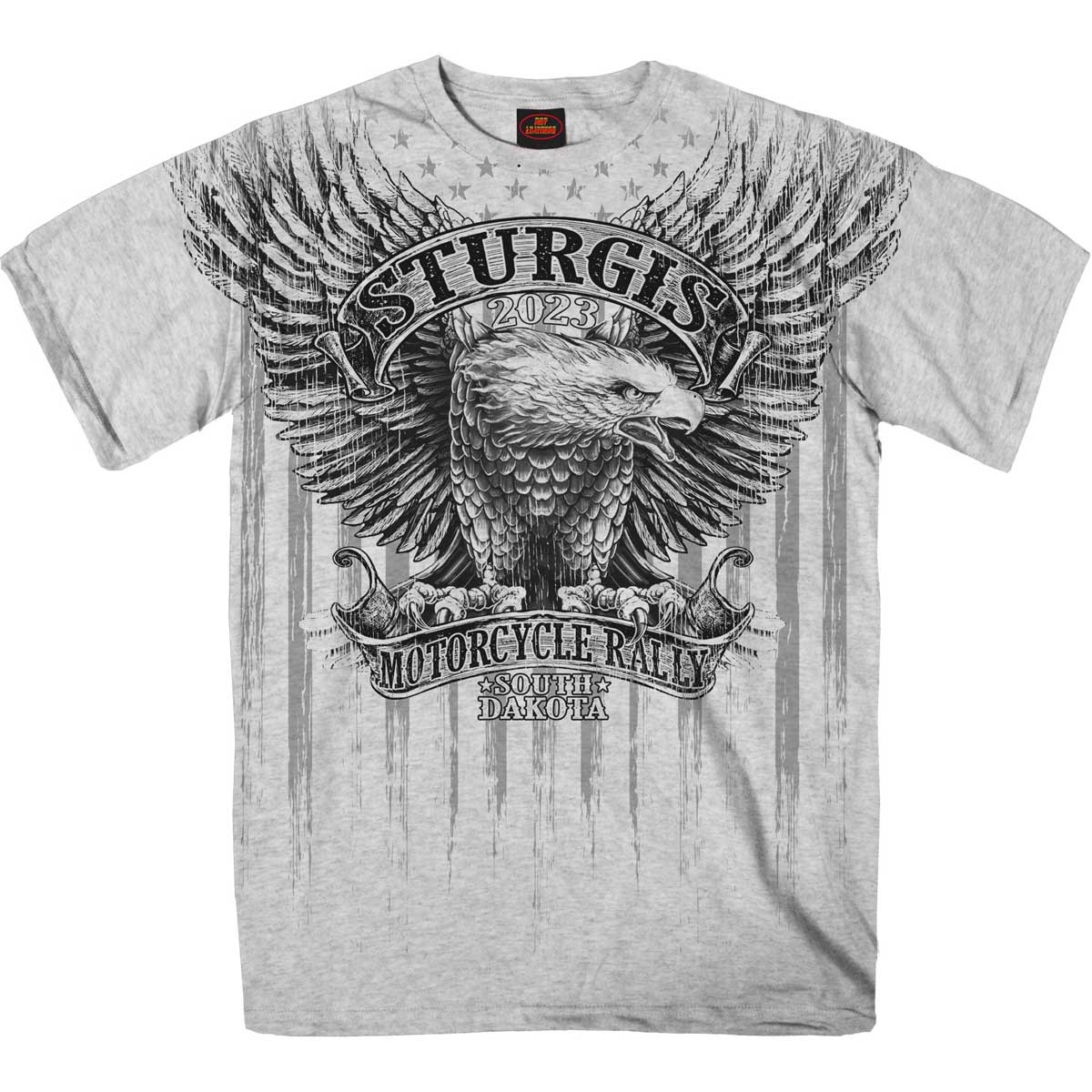 Hot Leathers SPB1101 Men’s Ash 2023 Sturgis Upwing Jumbo Short Sleeve T-Shirt - Image 3