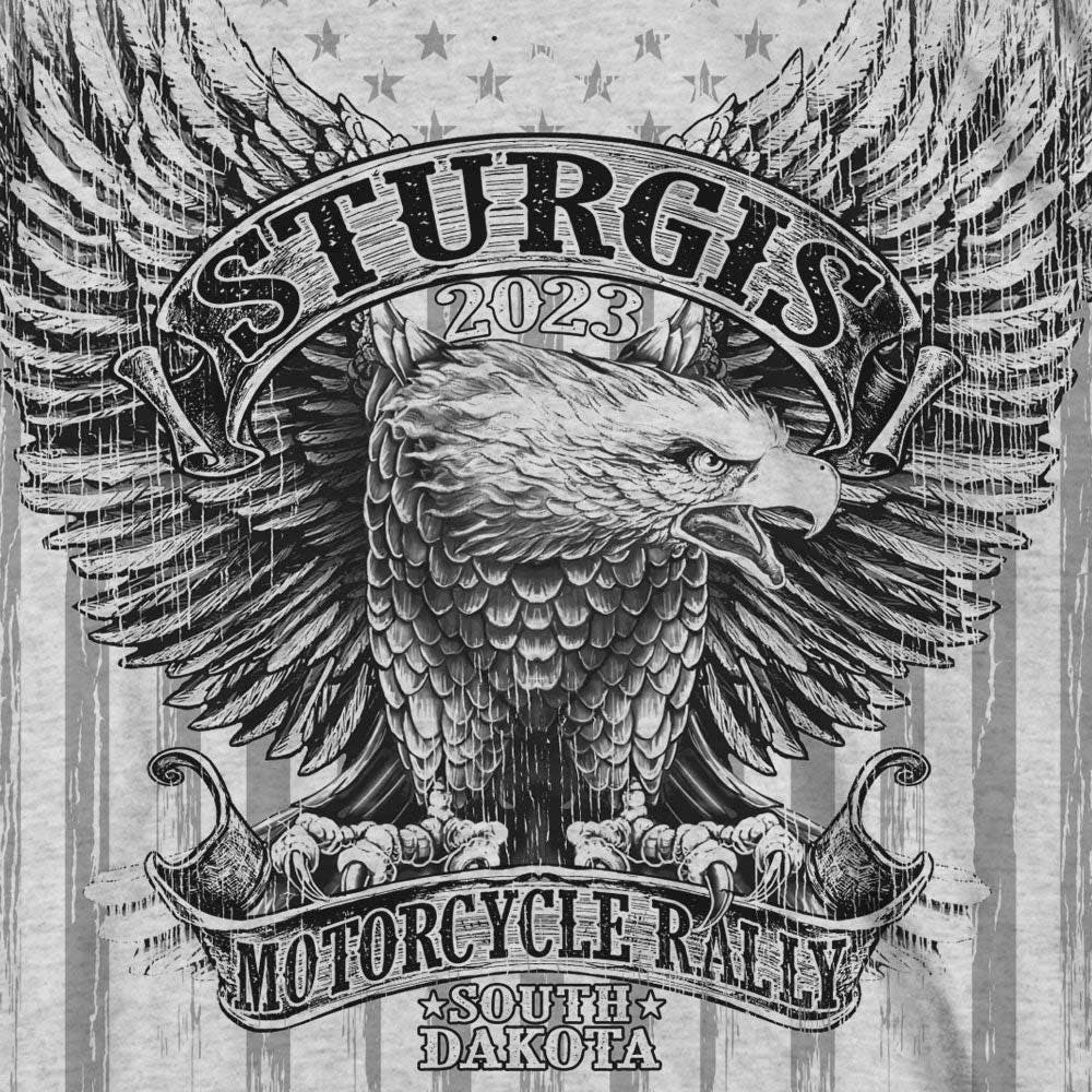 Hot Leathers SPB1101 Men’s Ash 2023 Sturgis Upwing Jumbo Short Sleeve T-Shirt - Image 4