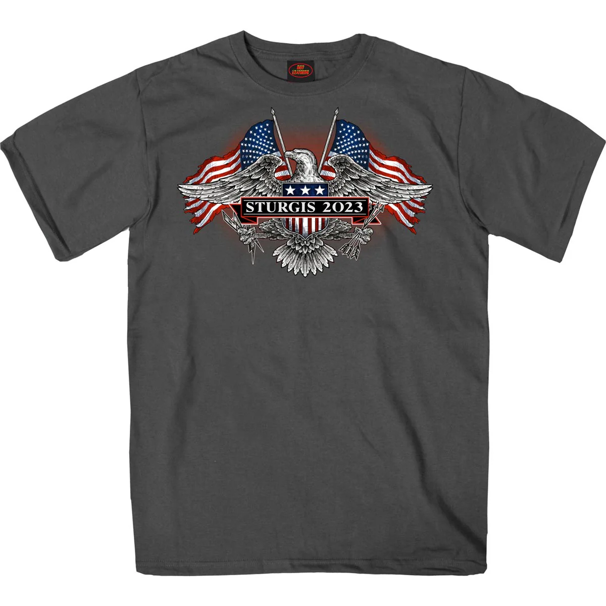 Hot Leathers SPB1105 Men’s 2023 Sturgis Vintage Patriot Charcoal T-Shirt - Image 3