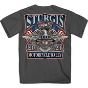 Hot Leathers SPB1105 Men’s 2023 Sturgis Vintage Patriot Charcoal T-Shirt - Image 5