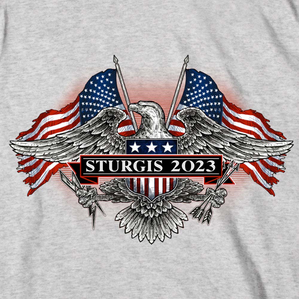 Hot Leathers SPB1106 Men’s 2023 Sturgis Vintage Patriot Ash T-Shirt - Image 2