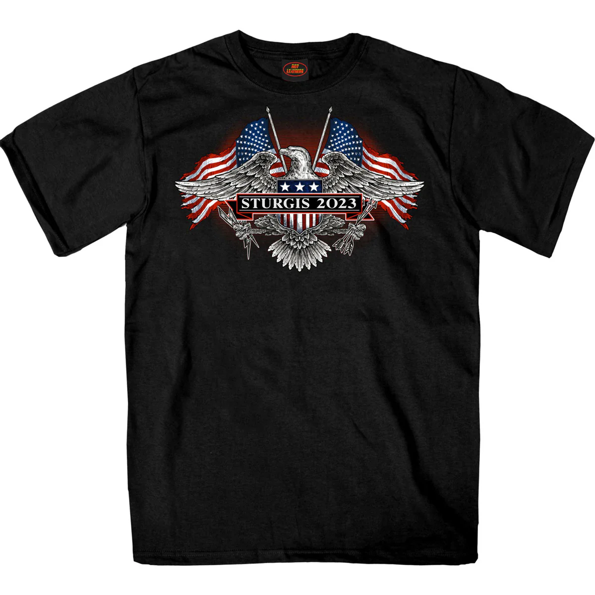 Hot Leathers SPB1108 Men’s 2023 Sturgis Vintage Patriot Black T-Shirt - Image 3