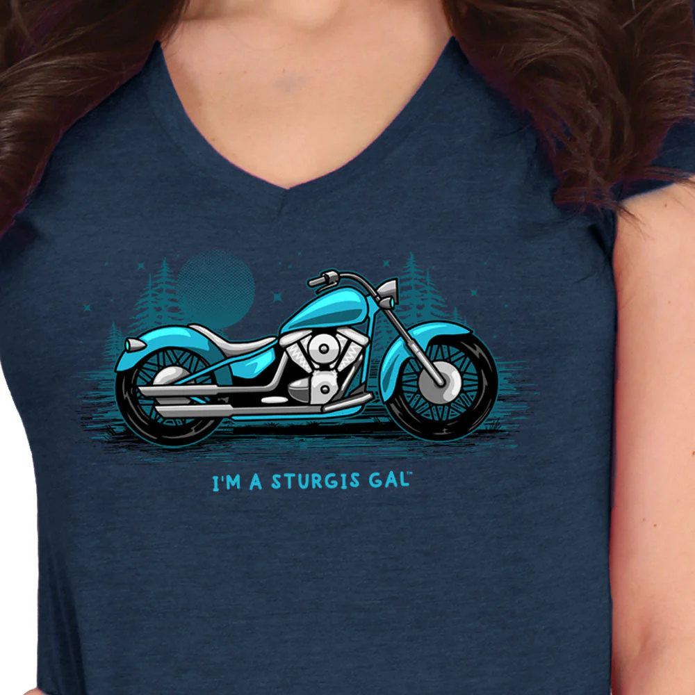 Hot Leathers SPL1841 Women's Midnight Navy Blue 2023 Sturgis Sturgis Gal T-Shirt - Image 2
