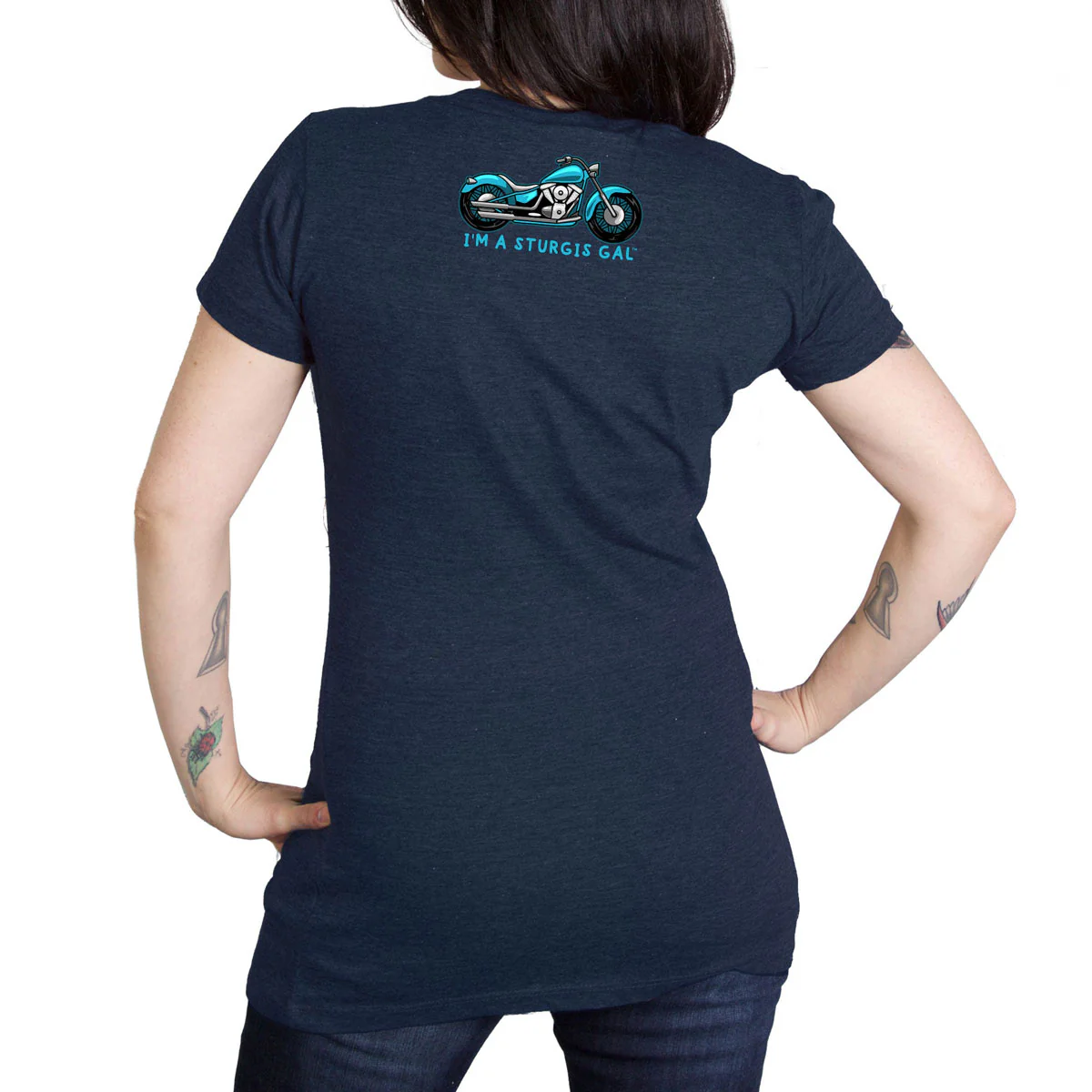 Hot Leathers SPL1841 Women's Midnight Navy Blue 2023 Sturgis Sturgis Gal T-Shirt - Image 3