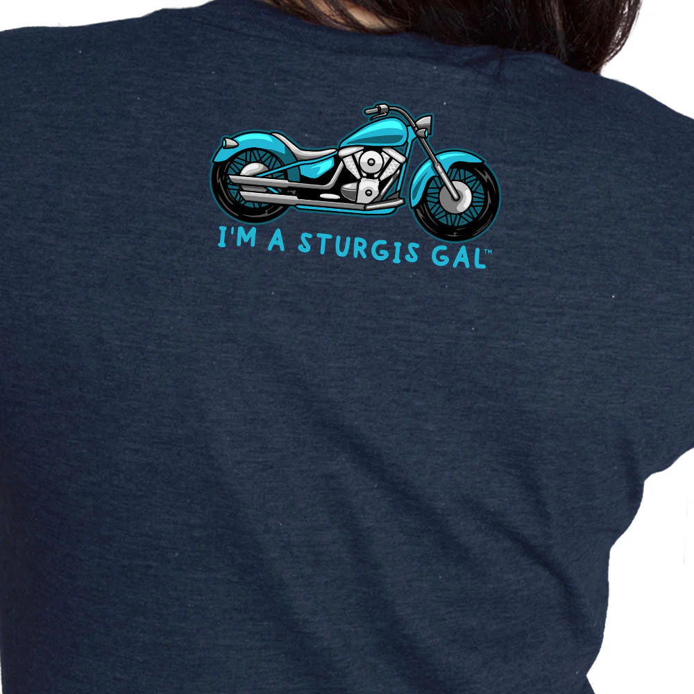 Hot Leathers SPL1841 Women's Midnight Navy Blue 2023 Sturgis Sturgis Gal T-Shirt - Image 4