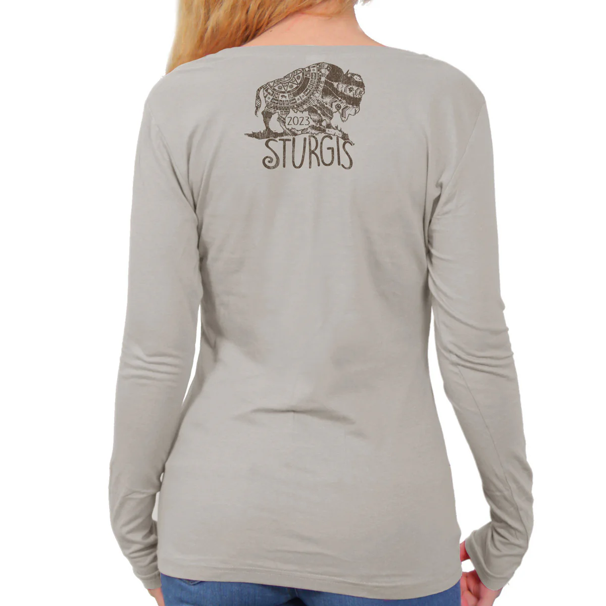 Hot Leathers SPL3839 Women's 2023 Sturgis Buffalo Symbol Long Sleeve Shirt - Image 2