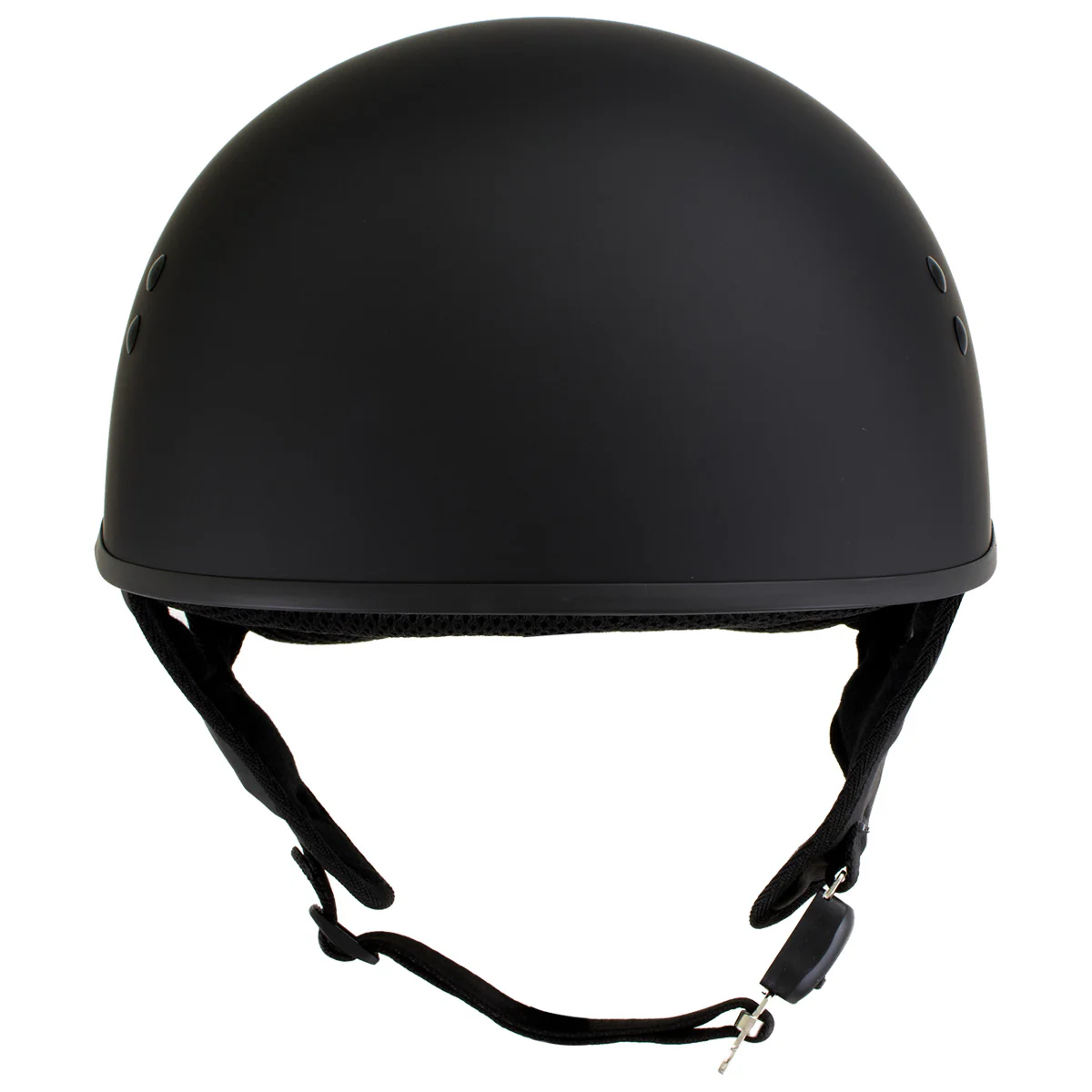 Hot Leathers HLT68-SP Flat Black The O.G. No Logo Motorcycle DOT Skull Cap Half Helmet Biker - Image 4