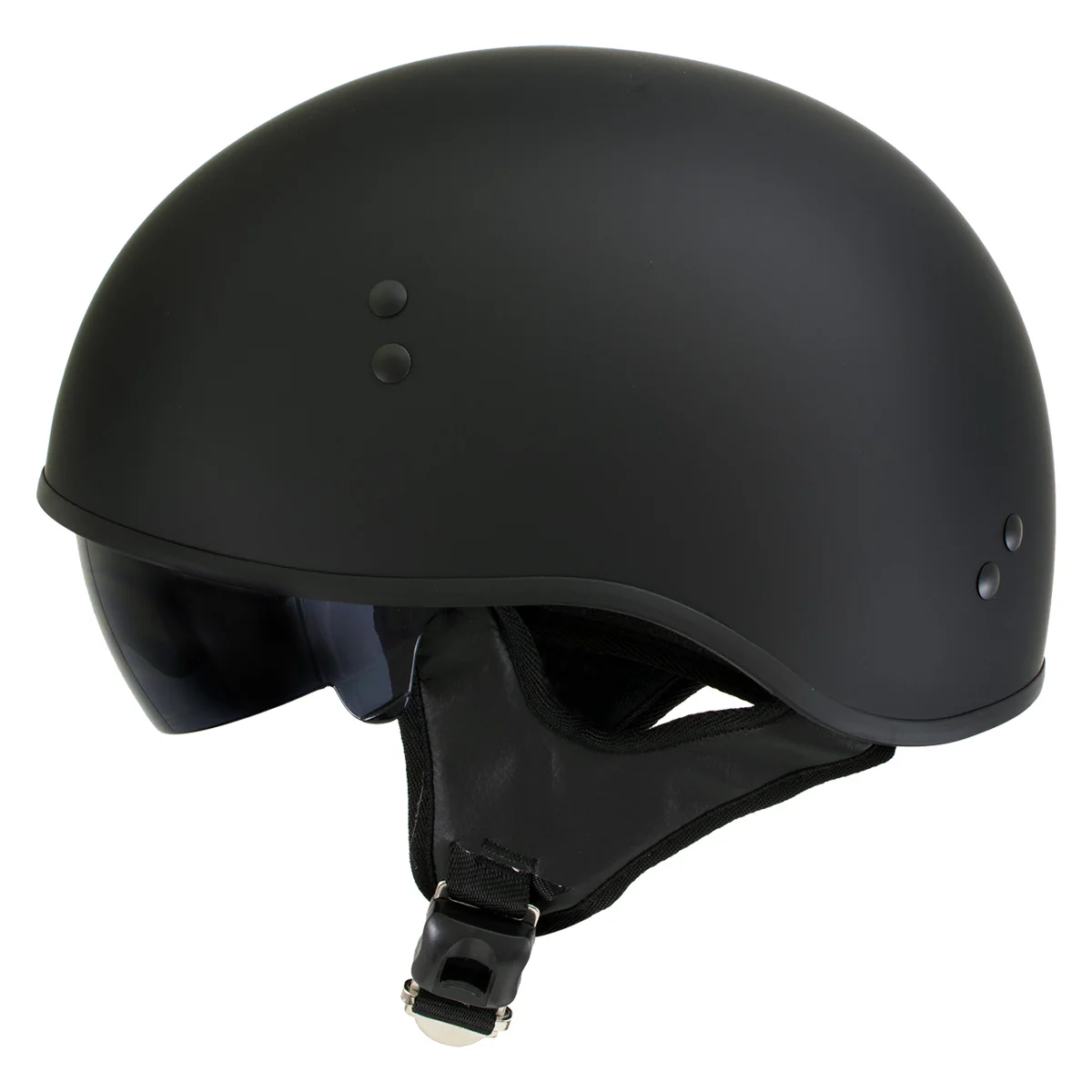 Hot Leathers T72 'Black Widow' Flat Black DOT Half Helmet for Men and Women w/ MP7922FMSET Heated Balaclava Bundle - Image 12