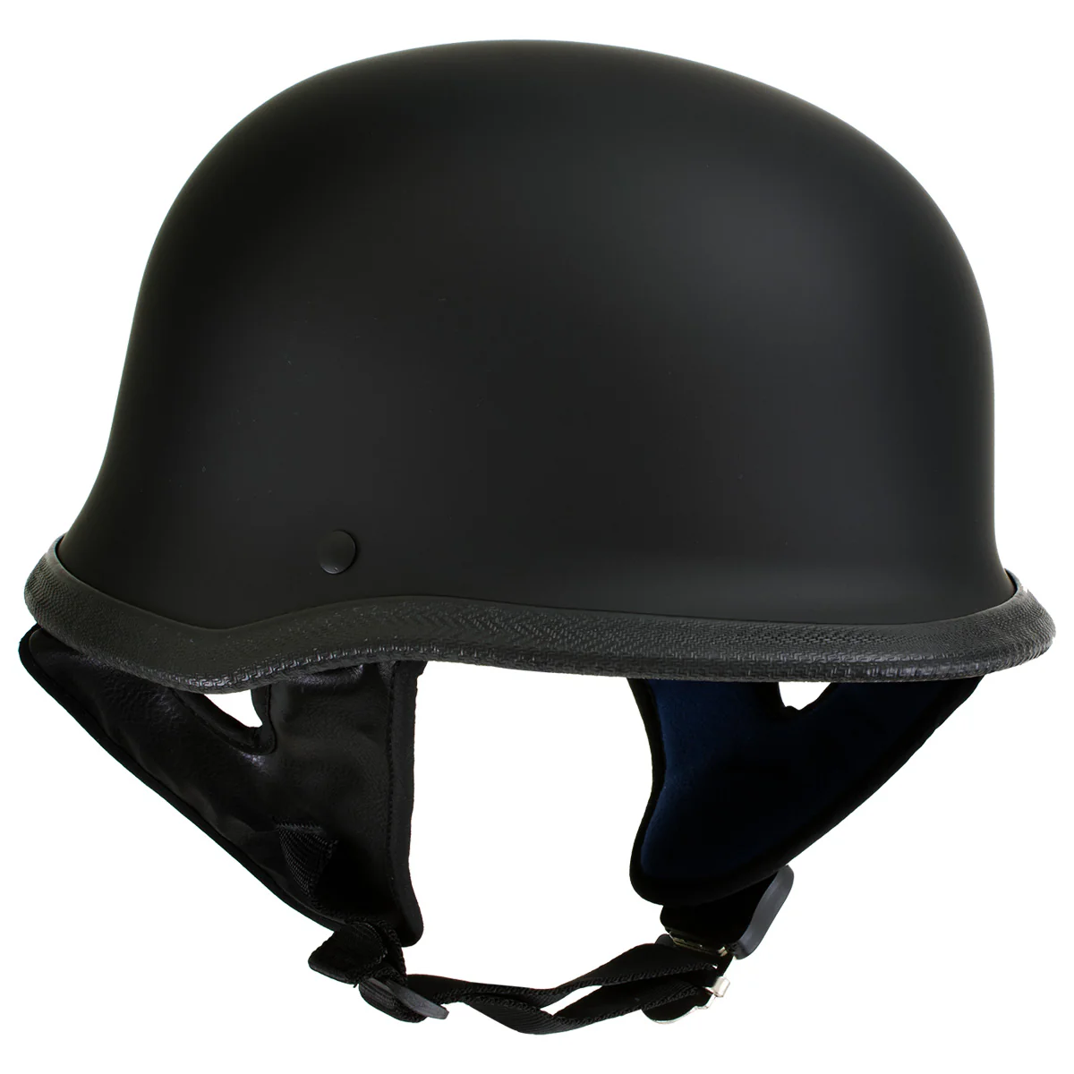 Hot Leathers Flat Black The Hanz German Style Vintage Motorcycle Half Helmet HLT75 - Image 5