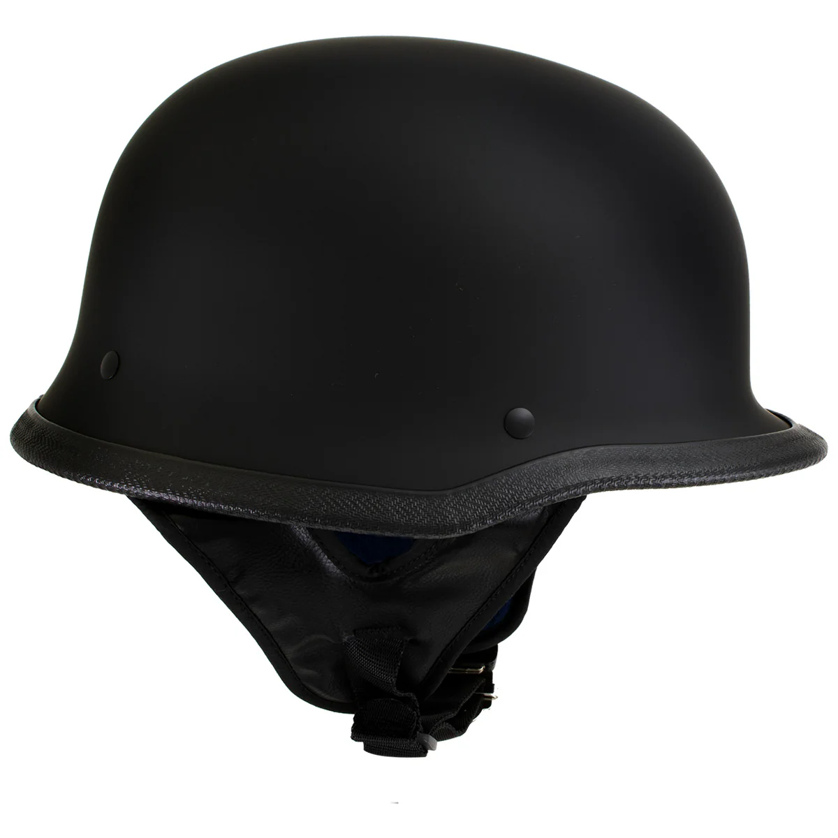 Hot Leathers Flat Black The Hanz German Style Vintage Motorcycle Half Helmet HLT75 - Image 6