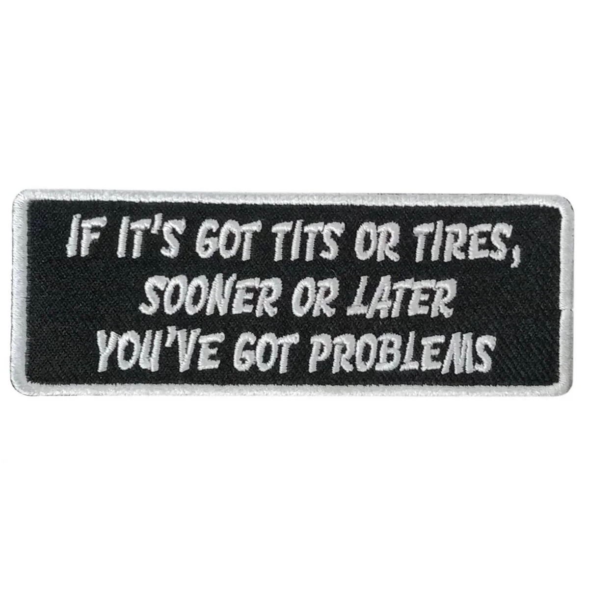 Hot Leathers Tits Or Tires 4" X 2" Embroidered Patch PPW1145