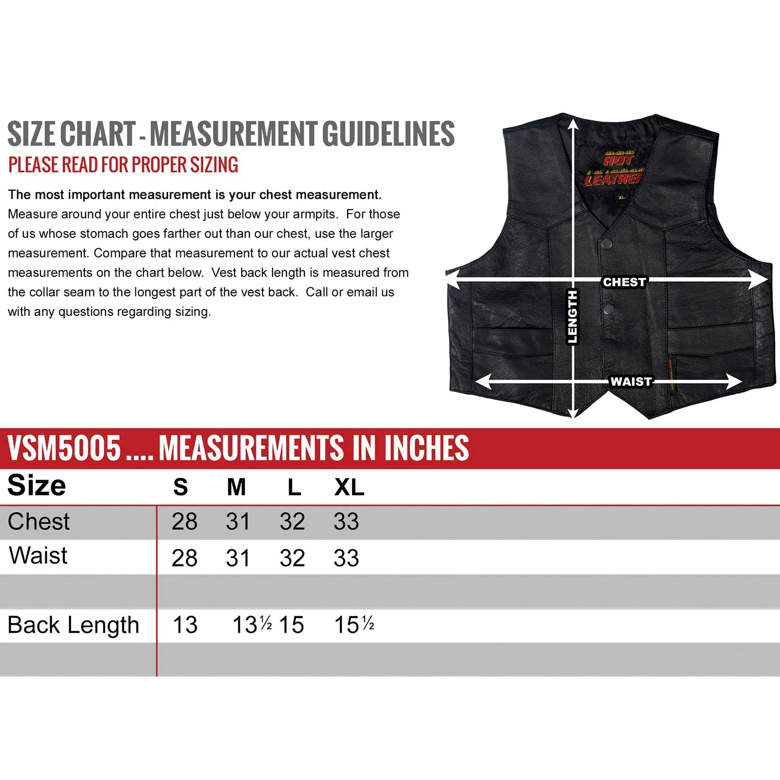 Hot Leathers VSK1002 Classic Toddler Black Leather Biker Vest - Image 2