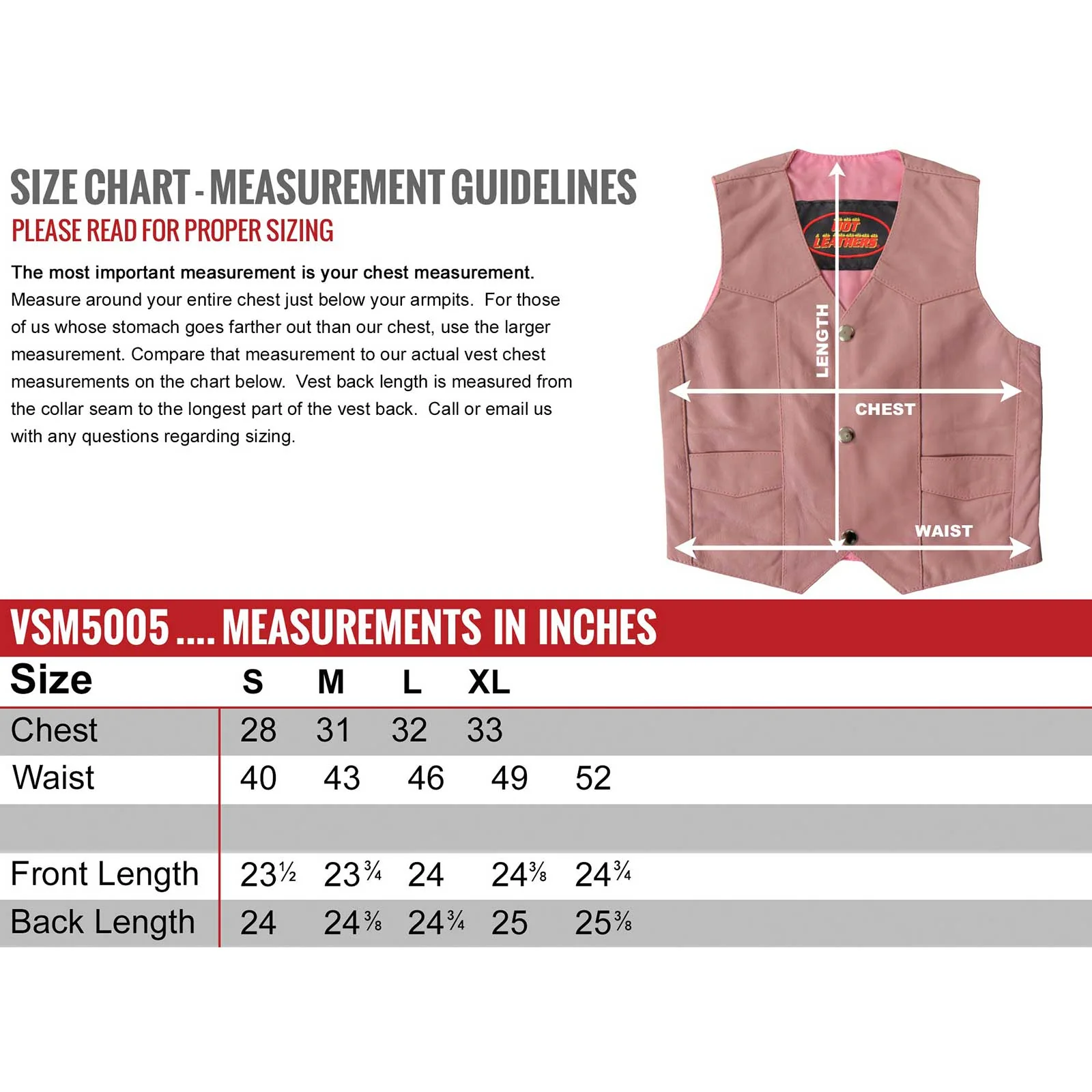 Hot Leathers VSK1003 Girls - Kids Pink Leather Toddler Biker Vest - Image 2
