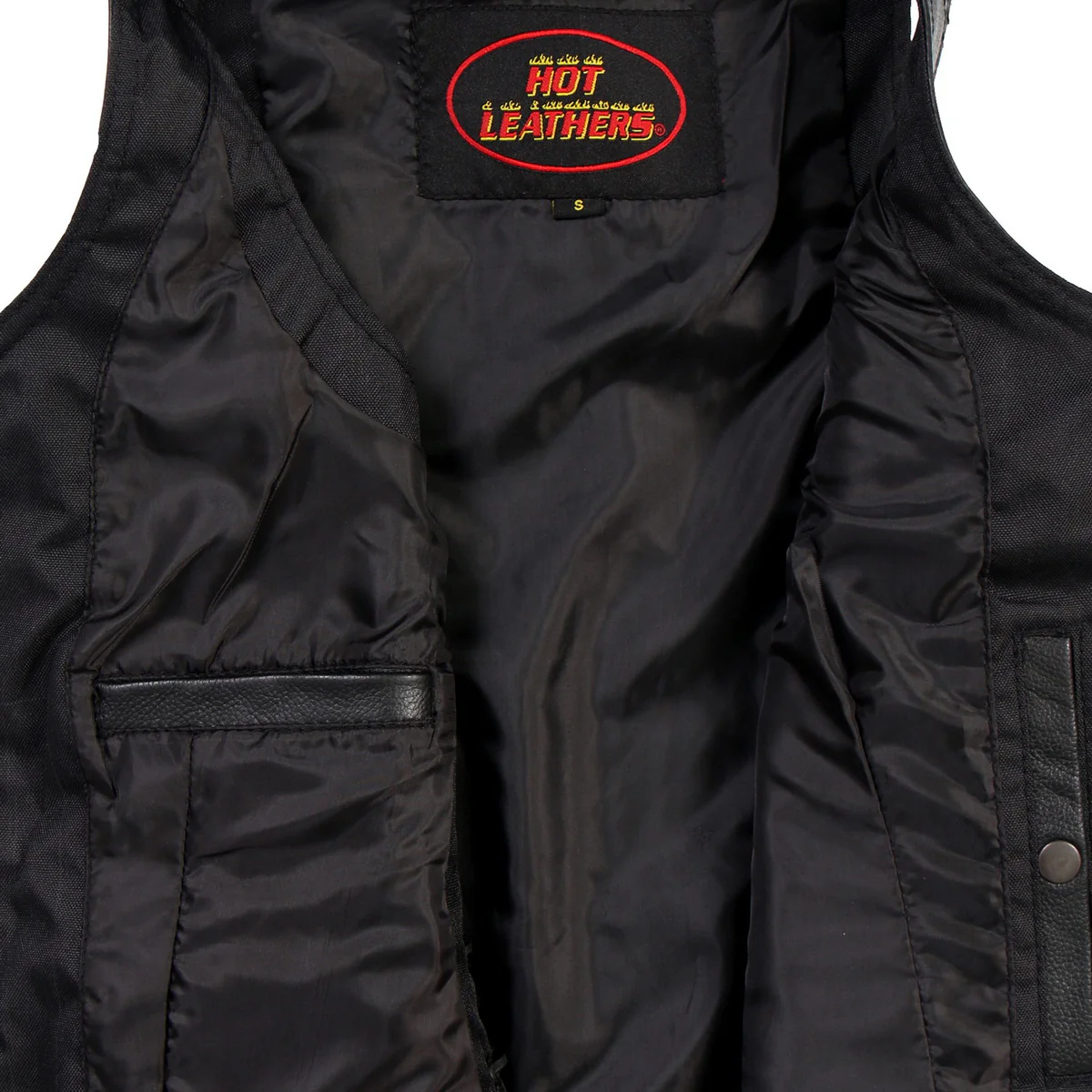 Hot Leathers VSL1009 Ladies Black Lambskin Vest with Grommet Accents - Image 8