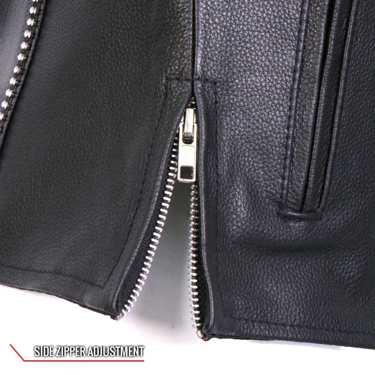 Hot Leathers VSL1016 Ladies 'Rhinestone' Black Leather MC Vest - Image 6